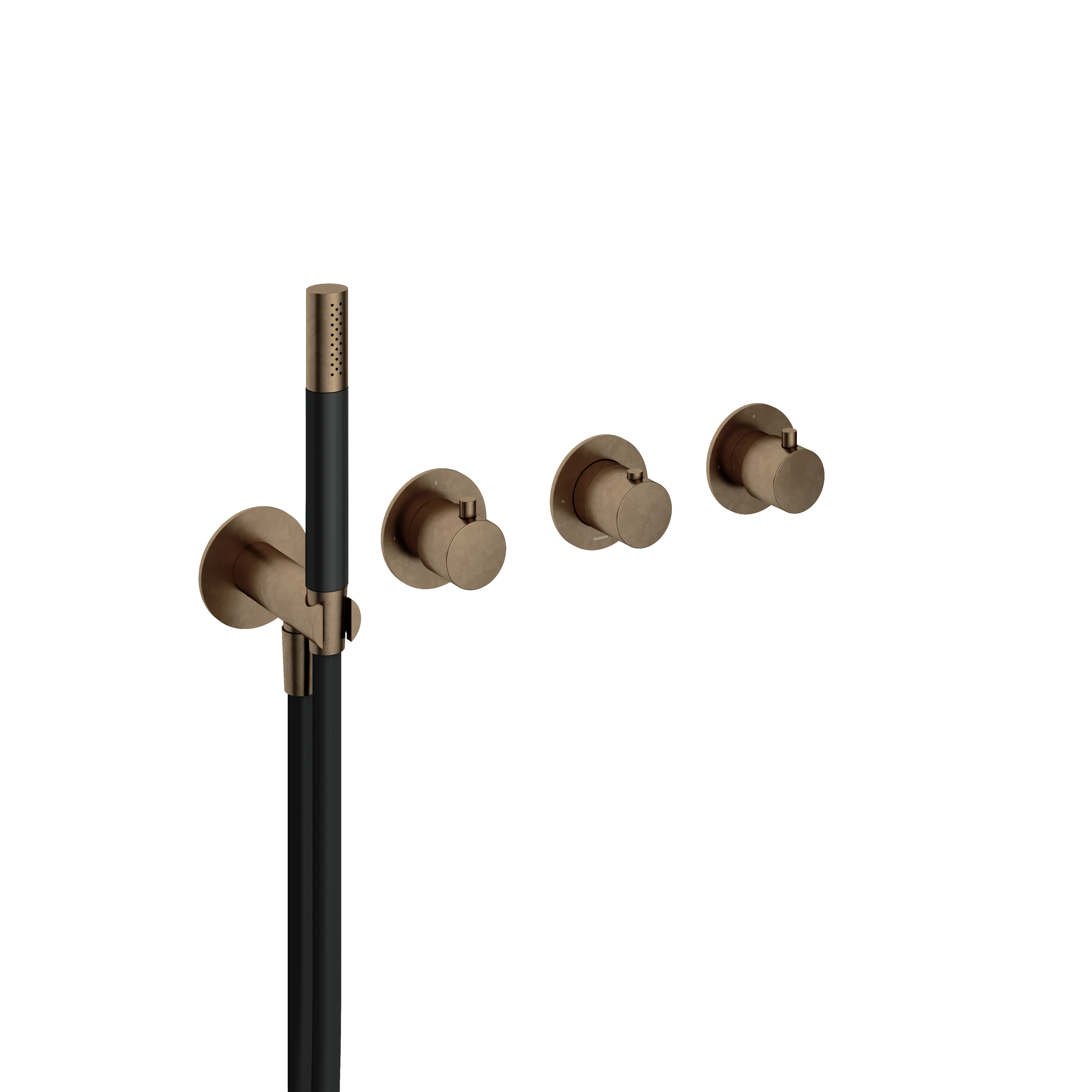 Hotbath Cobber afbouwdeel bad/douche thermostaat m. 2 stopkr. z. uitl. CB7071EXTAB Verouderd Messing