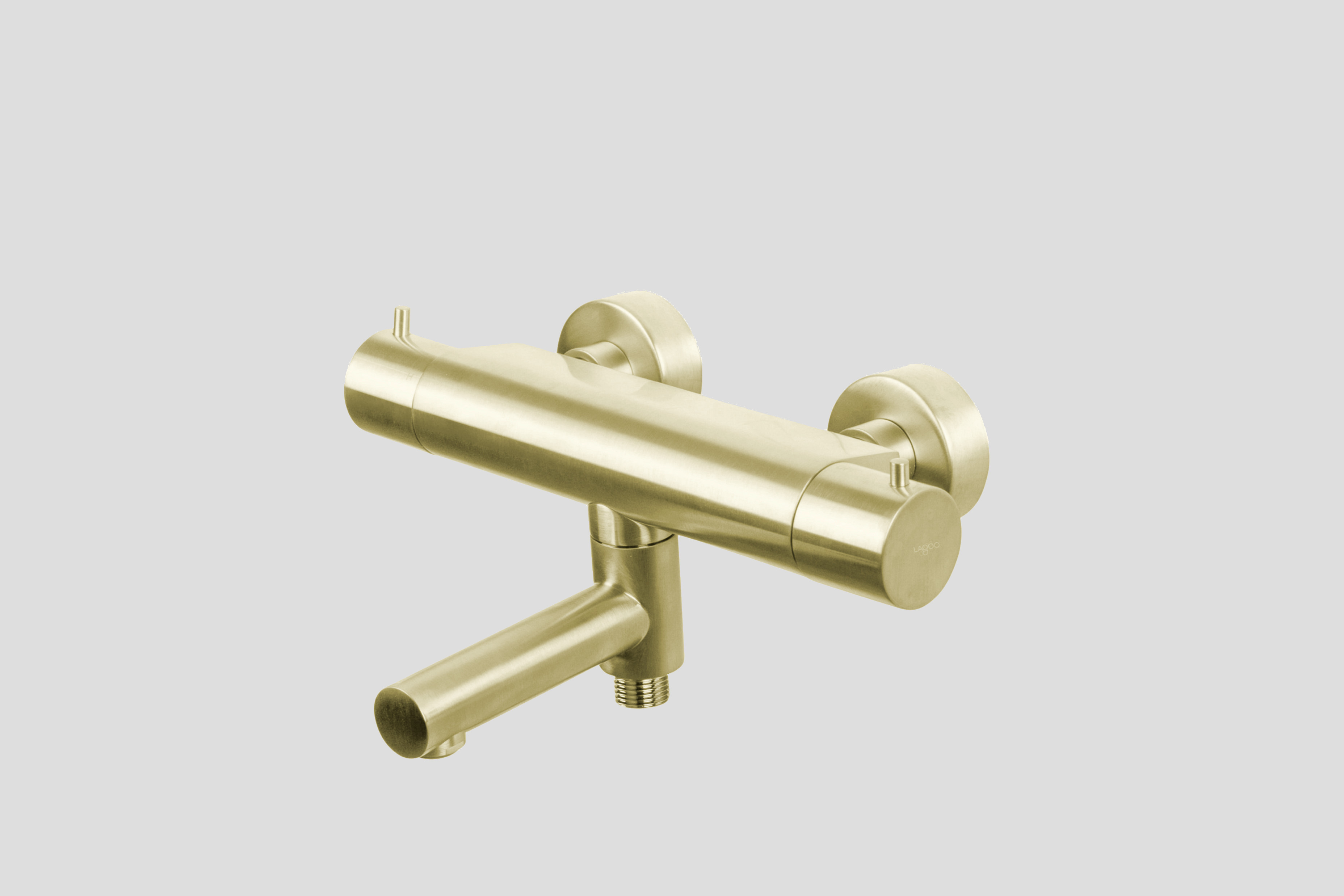 Lagoo Garda Thermostatische badmengkraan m. uitloop en geintegreerd omstel G3101PG Brushed Champagne PVD