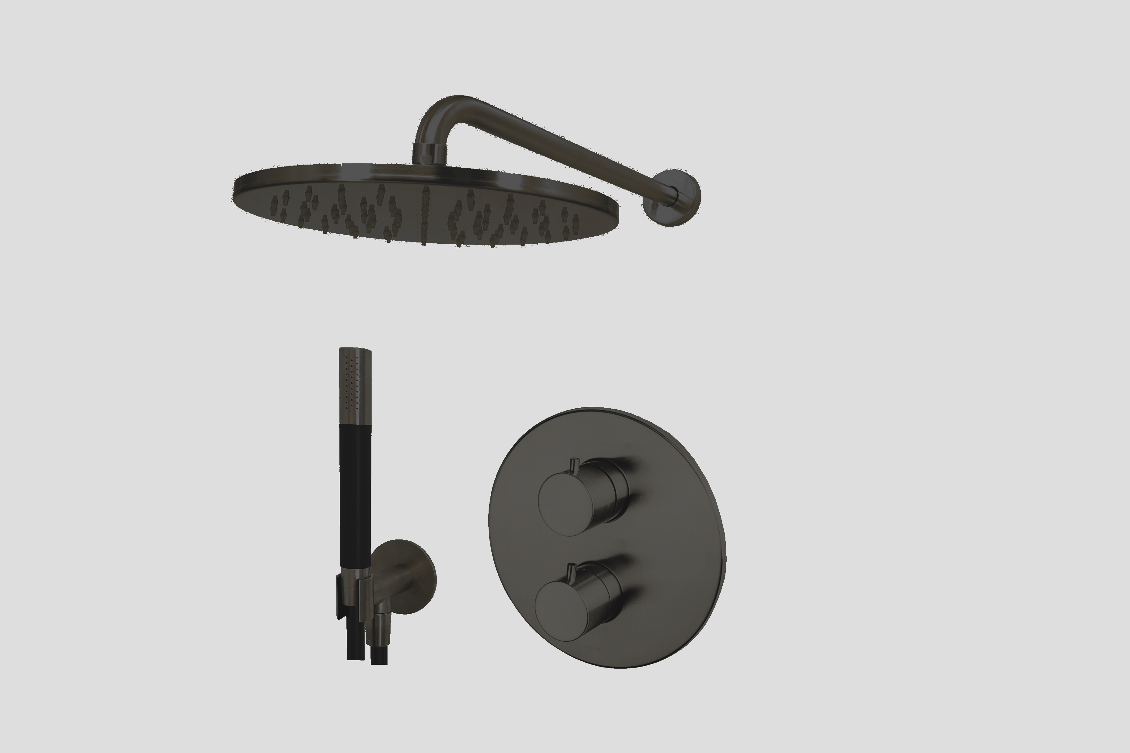 Lagoo Garda Lagoo Voordeel Set: thermostatische douche set m. 2-weg stop/omstel LVS1MB Matt Black