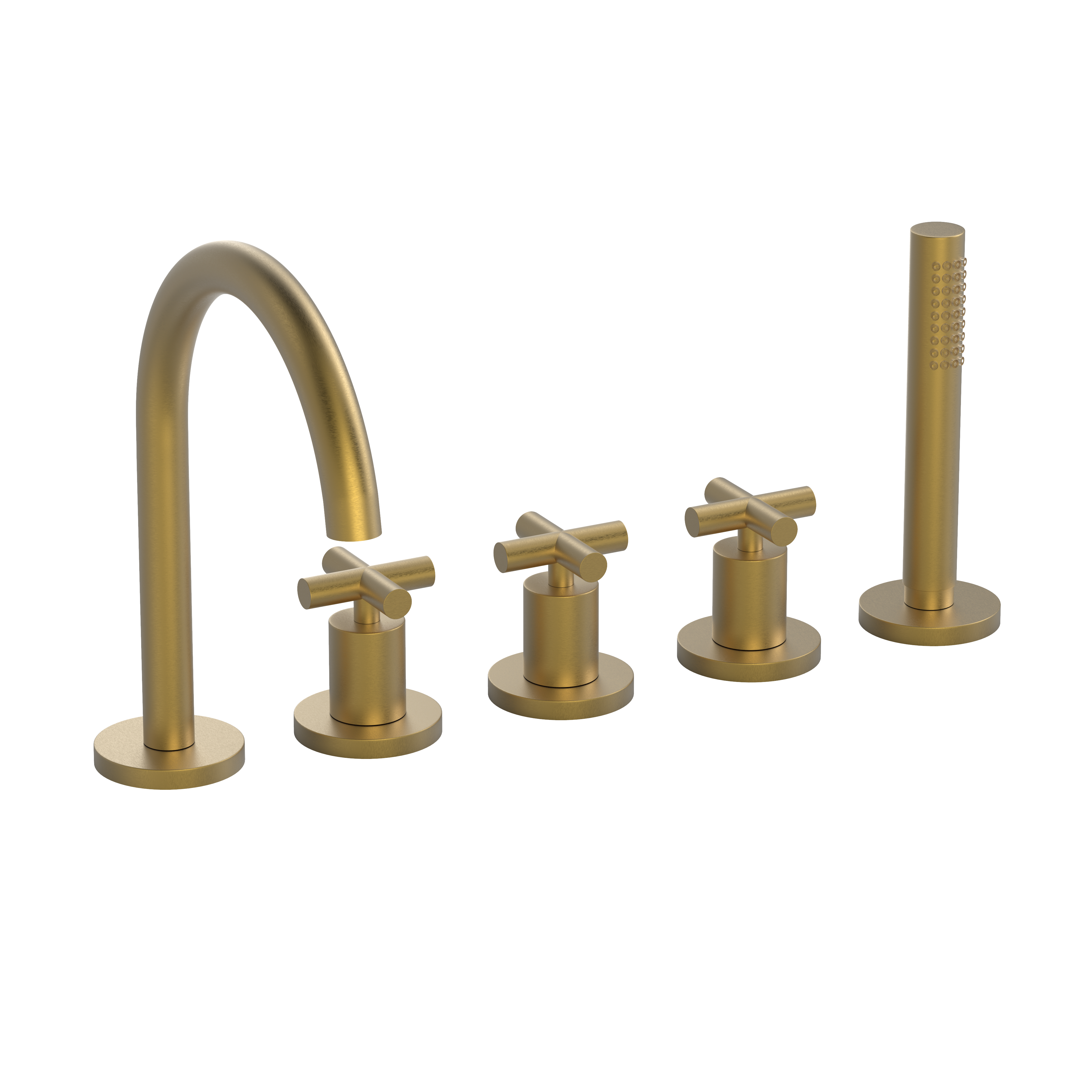 Hotbath CHAP badrandcombinatie een hendel mengkraan met uitloop C173BBP Geborsteld messing PVD