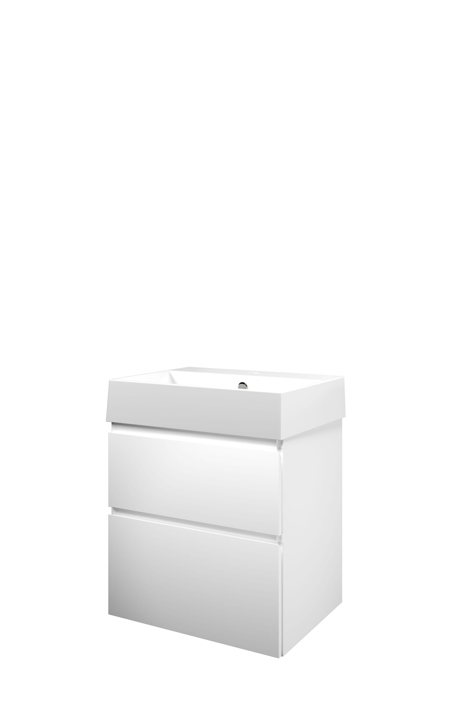 Proline set porselein Loft wast. met 1 krgt. en onderk. a-sym. 1815515 Mat wit/Glans wit H700xB600xD460