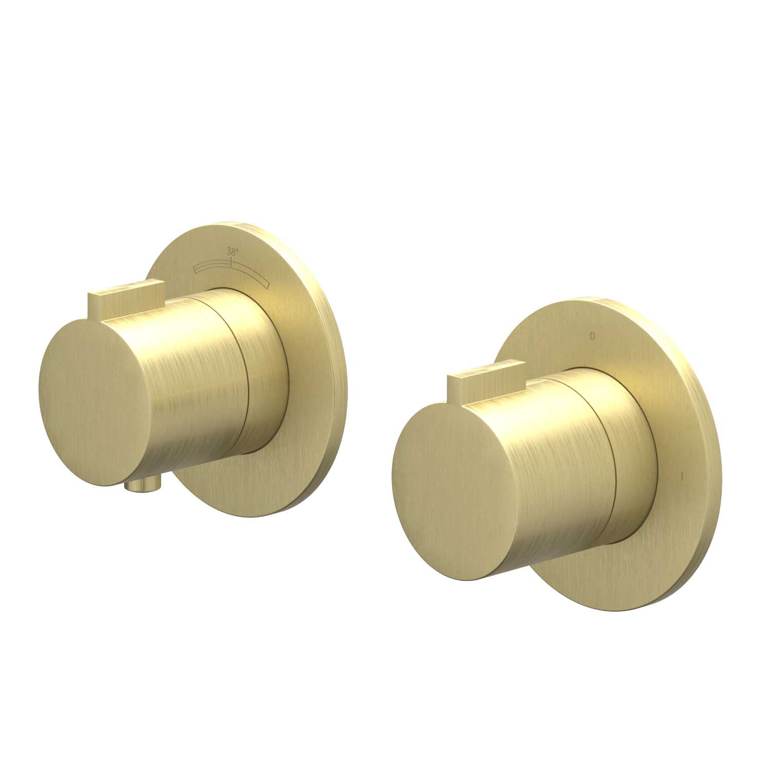 IVY Pact Afbouw inbouwtherm. m/2-weg stop-omstel symmetry 6202364 gebr. mat goud PVD