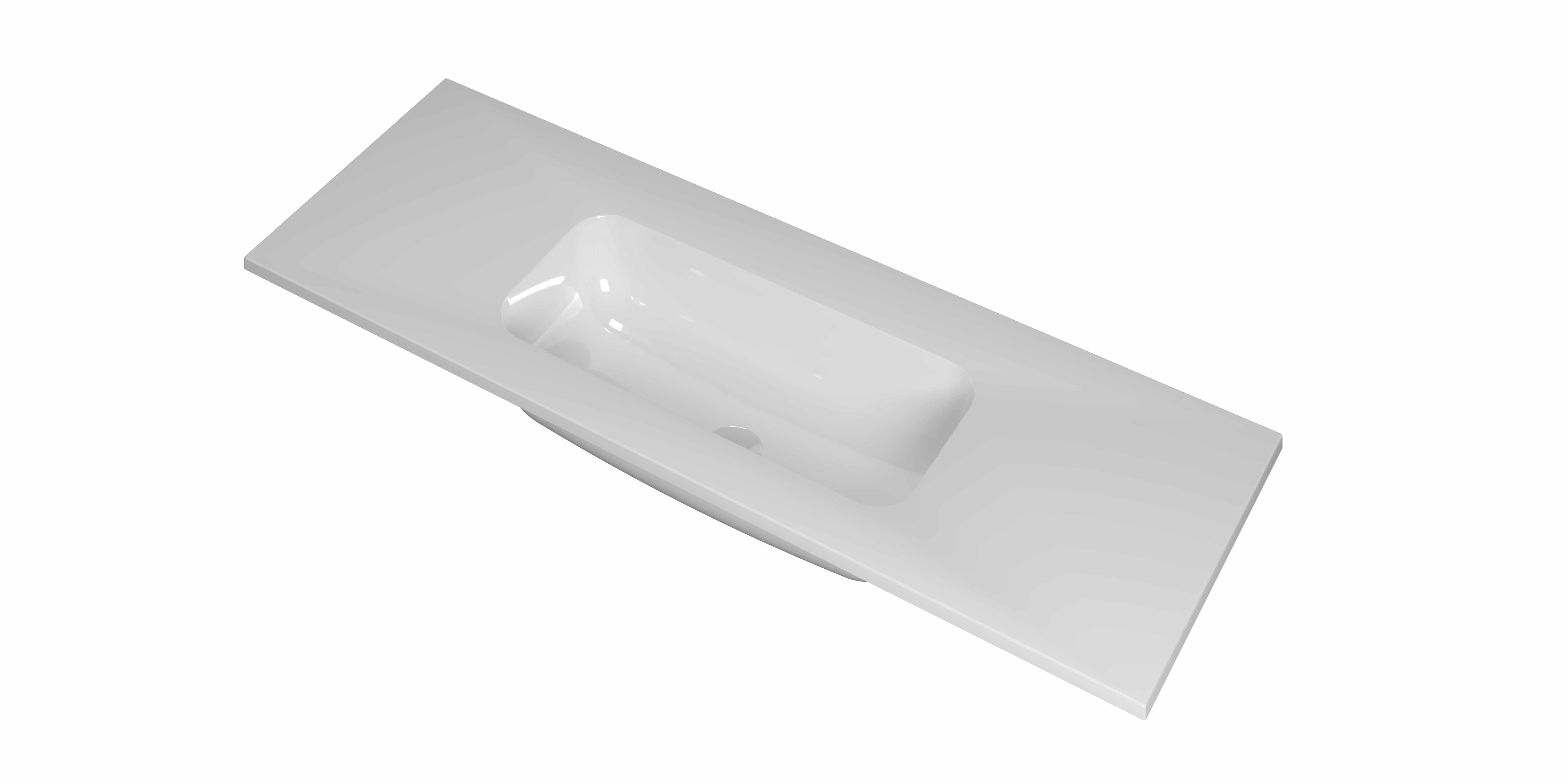 INK Reflekt wast. polystone midden z. krgt. 3407650 Glans wit 1200x400x15