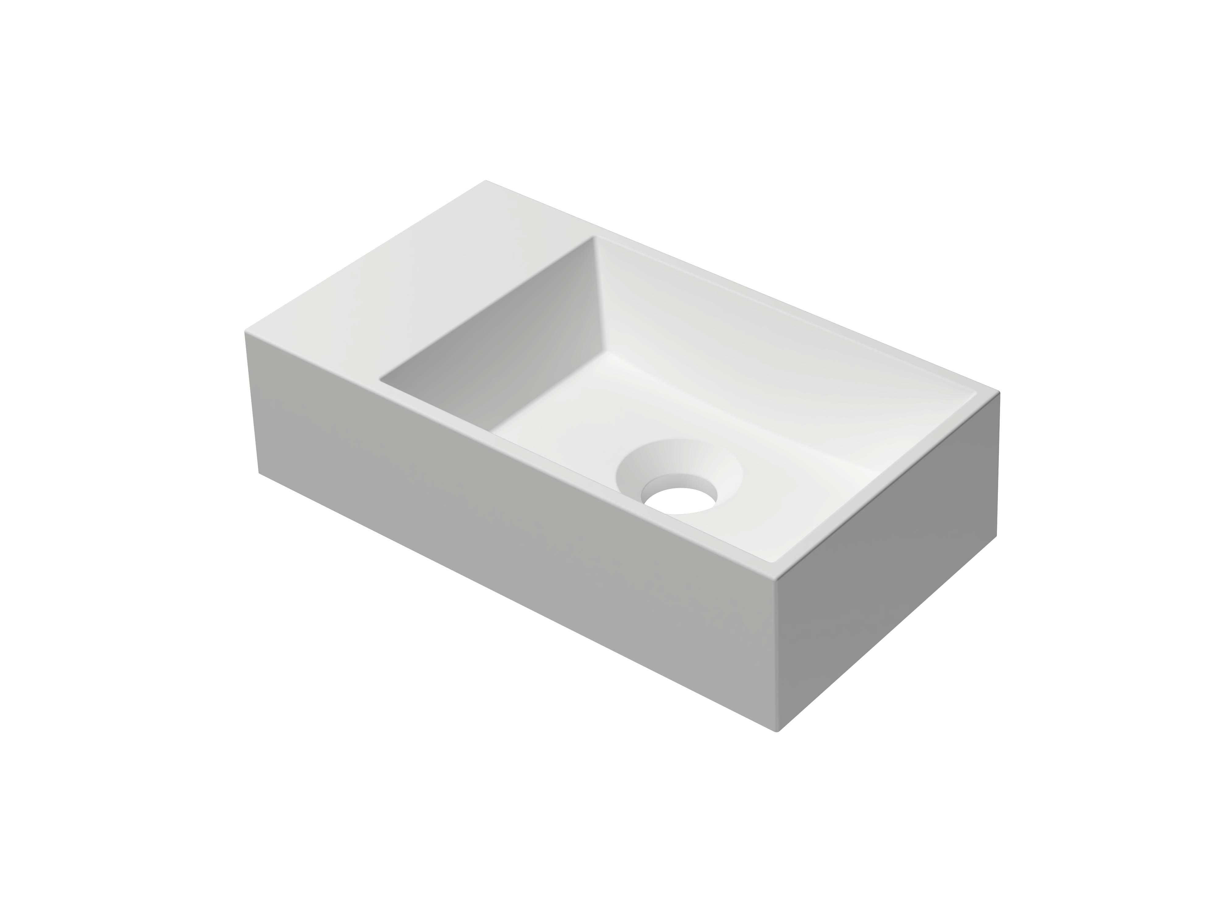 INK Contra Fontein Polystone cilinder z. krgt. links 3201250 Mat wit H100xB400xD220