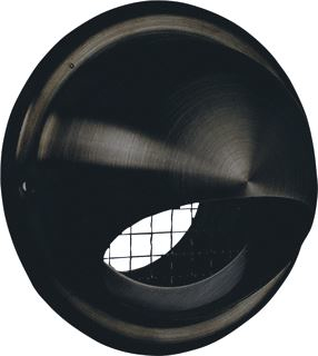 Buitenrooster bol model 125 mm Zwart