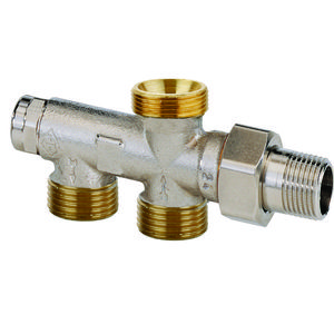 Heimeier Duolux 2 pijps onderblok recht M24 afsluitbaar 3801-02.000