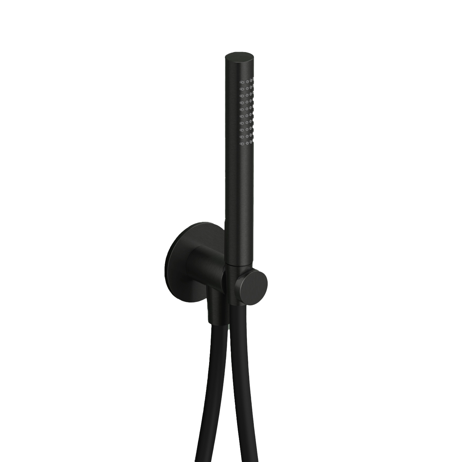 Hotbath Ace handd. m. wandsteun + uitlaat en doucheslang 150cm AC440MBP Mat Zwart PVD