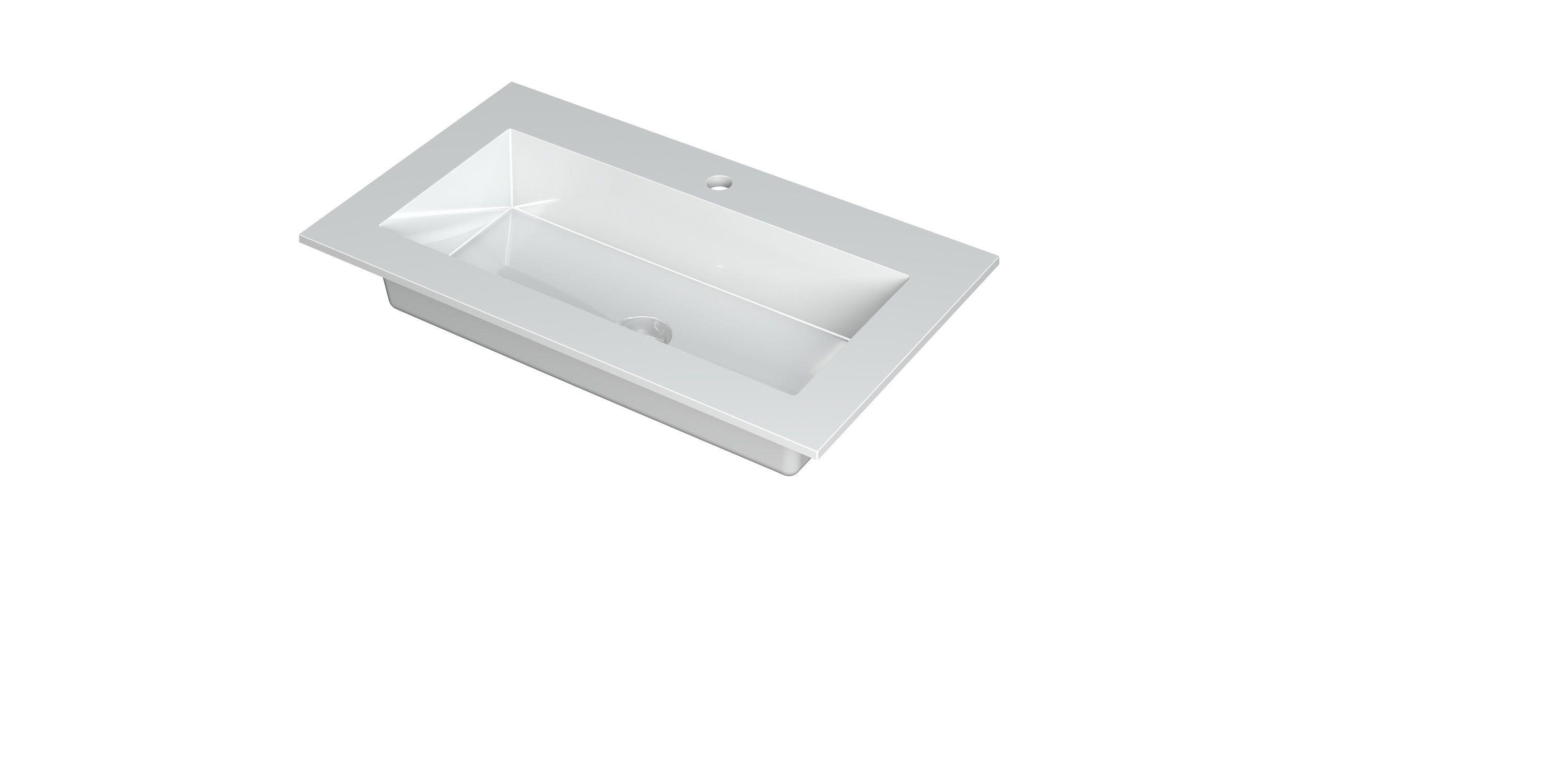 INK Kraft wastafel enkele bak 1 krgt 3417320 Glans wit H10xB800xD450