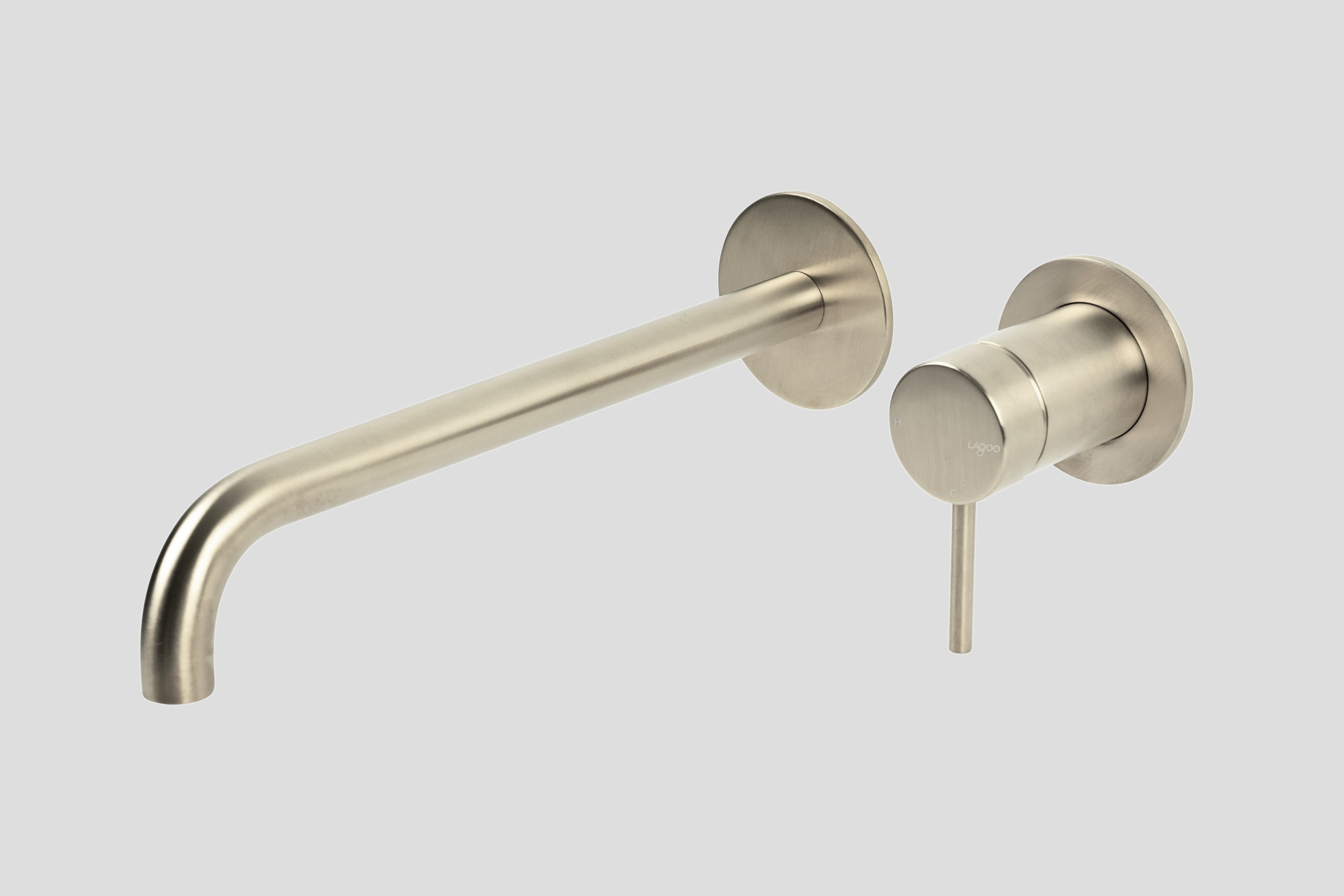 Lagoo Garda inbouw wastafelmengkraan afb.deel met uitloop links 26 cm G1200-26BN Brushed Nickel