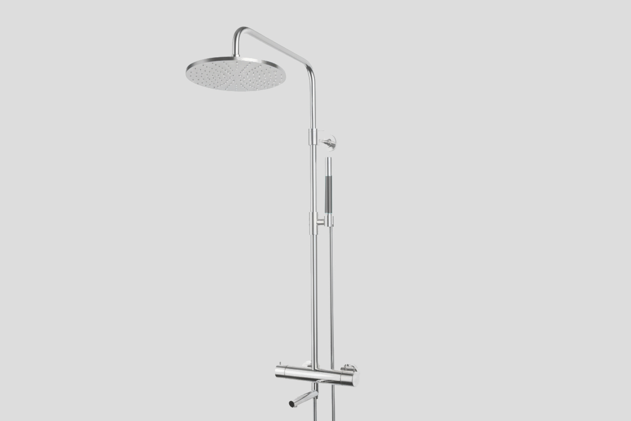 Lagoo Garda thermostatische bad/douche set met hoofddouche 250 mm en handdouche staaf G5301CH Chrome