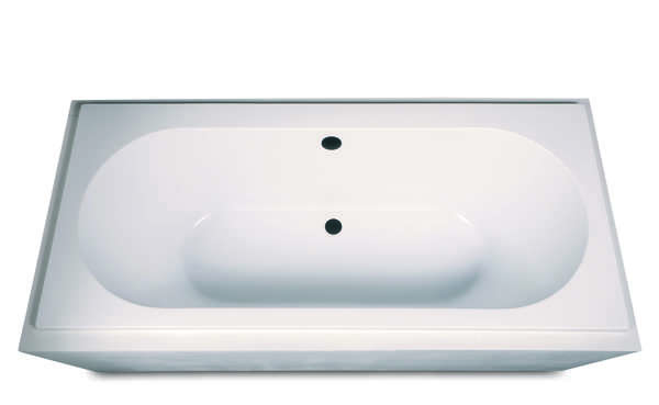 LU inb.bad van acryl 180x80x49h diep z afvoerset incl stelpoten Mat wit