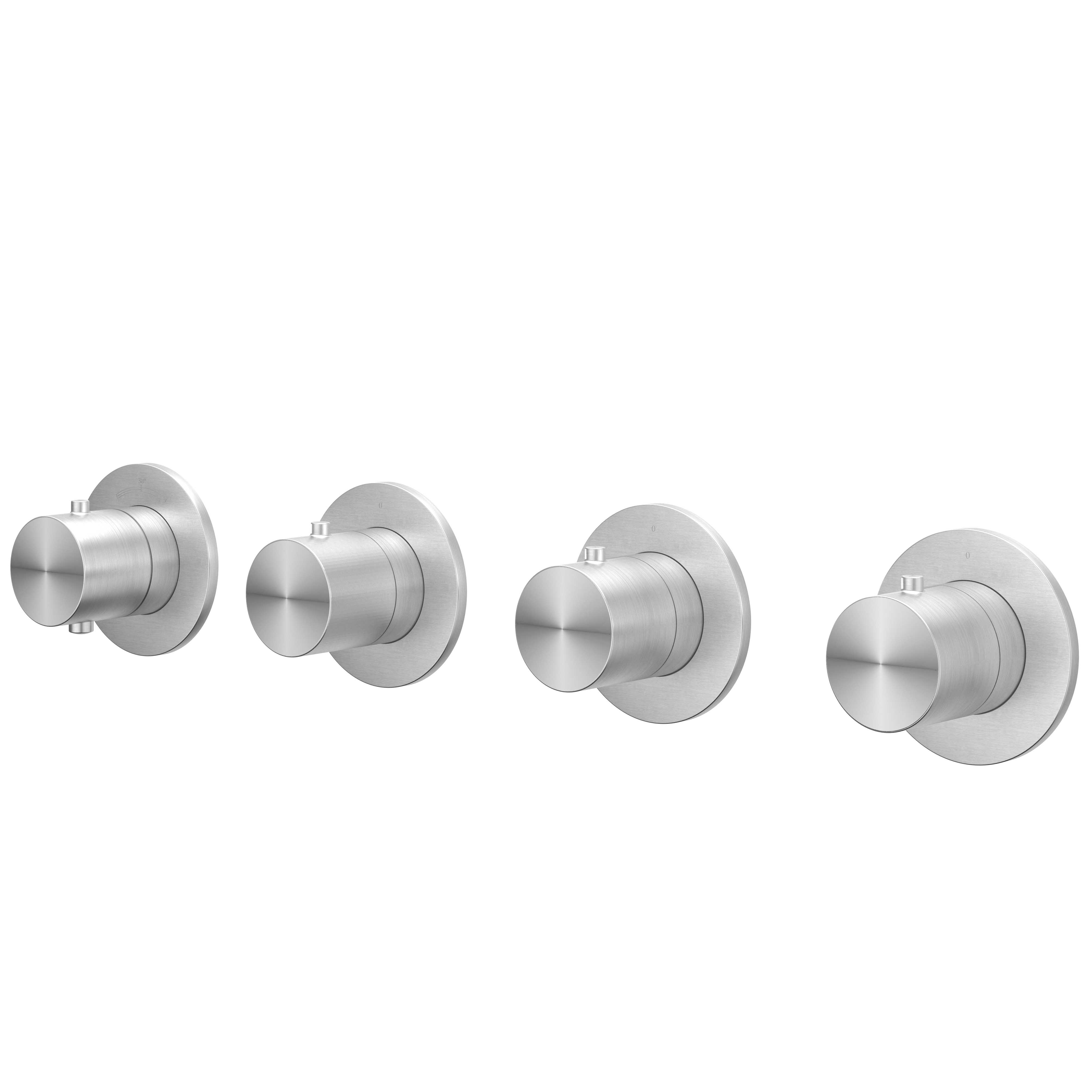 IVY Concord Afbouw inbouwtherm. m/3 stopkranen symmetry m/ronde rozetten 6201261 RVS316 gebr.