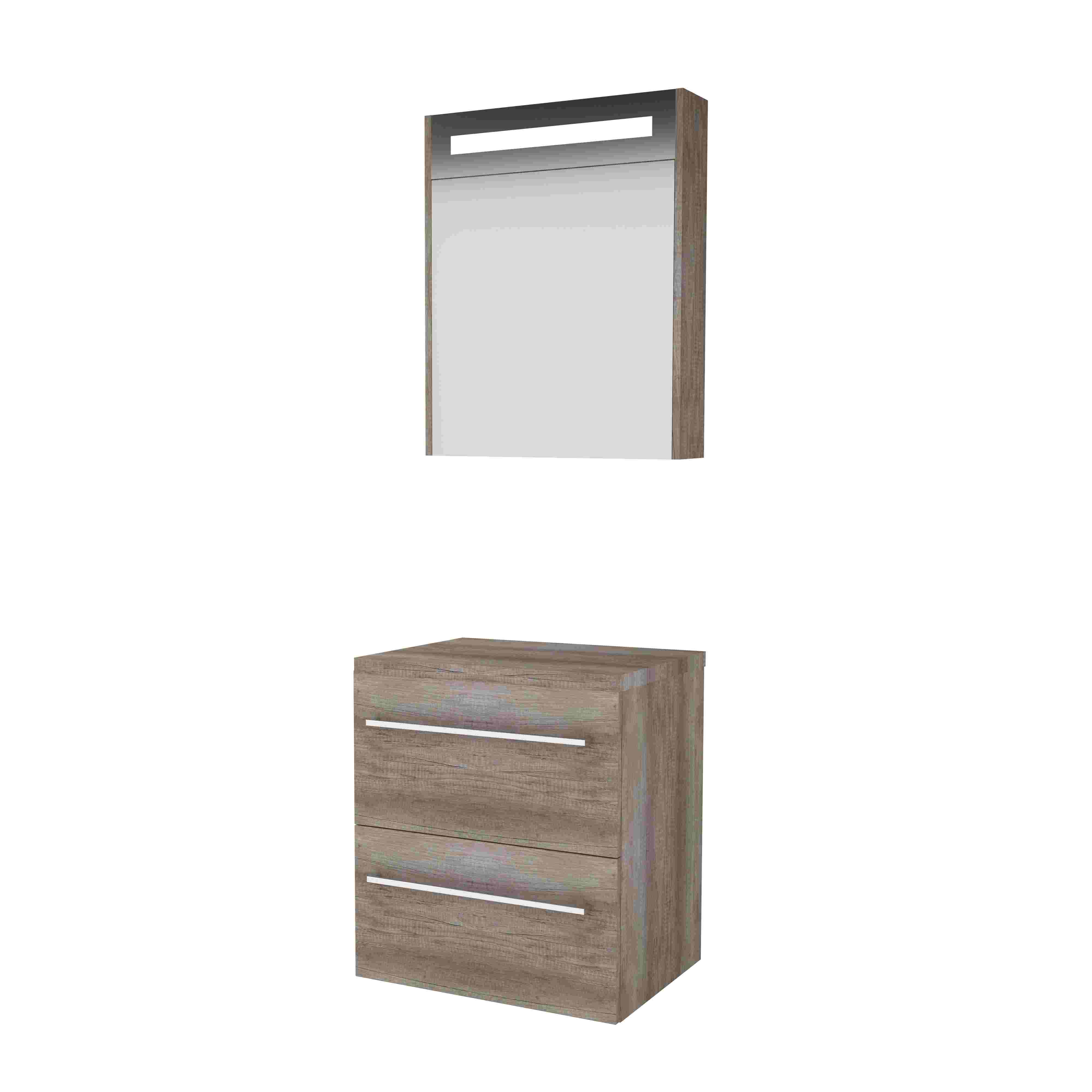 Basic Prem. 46 onderk. m. gr. incl. 2 la + afdekplaat incl. sp.kast m. geint. Led B600xD460 Scotch Oak / 1813659