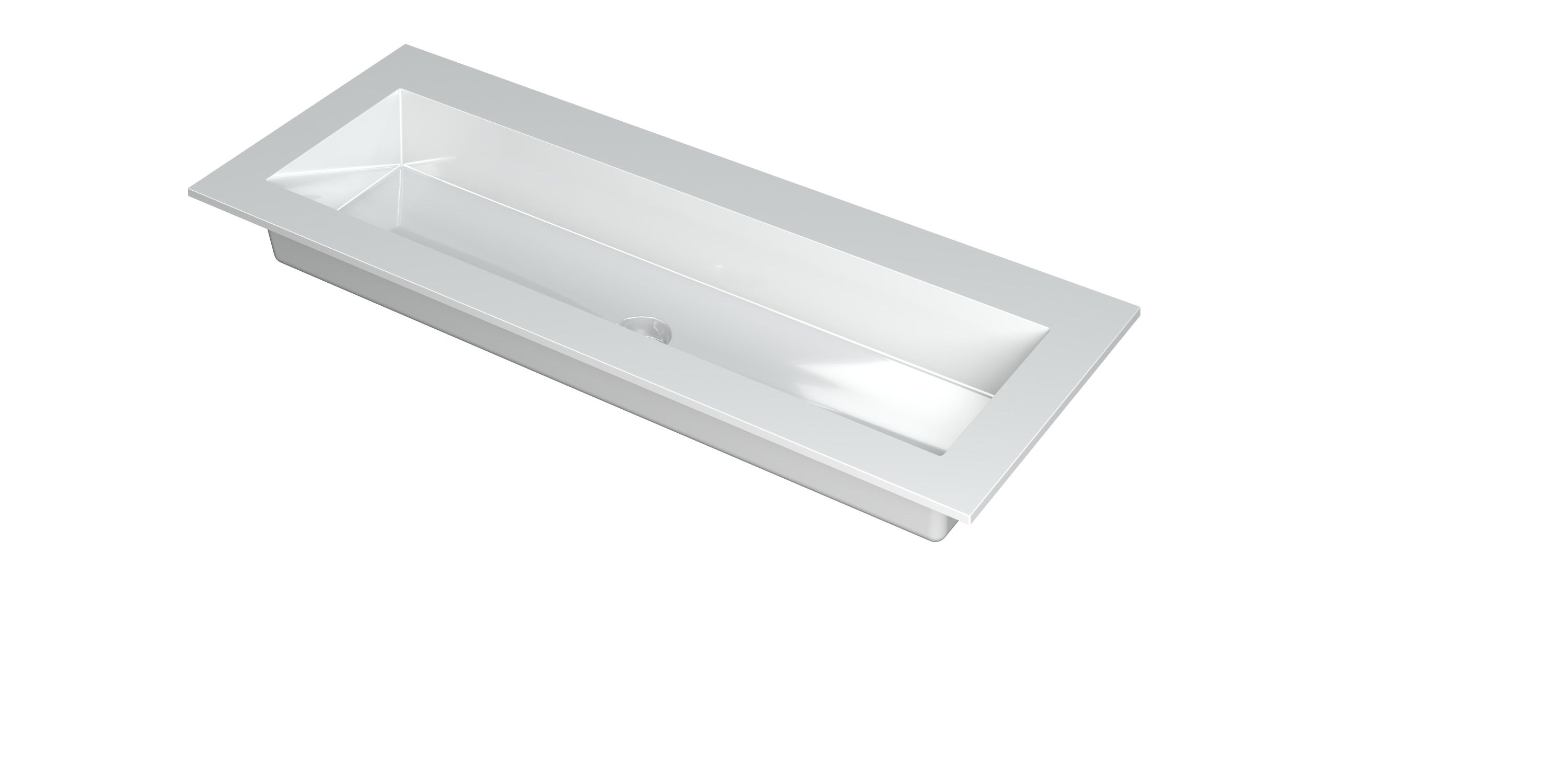 INK Kraft wastafel enkele bak z. krgt 3417250 Glans wit H10xB1200xD450