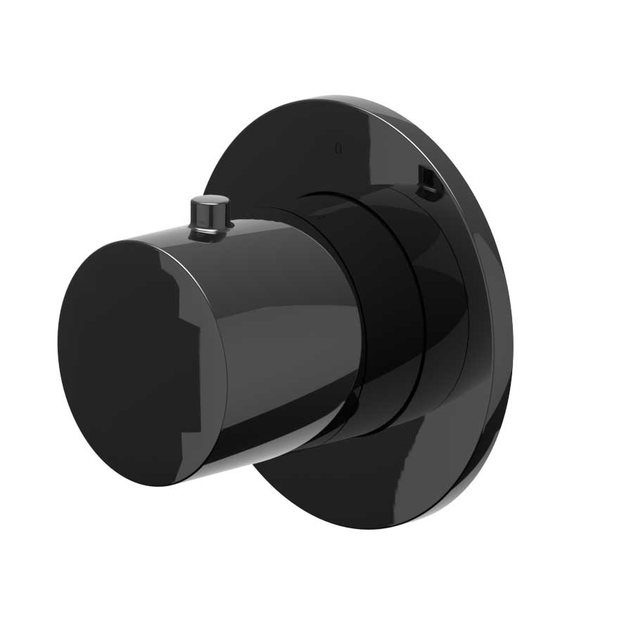 IVY Bond Afbouwdeel flow-through stopkraan symmetry met rond rozet 6202607 Zwart chroom PVD