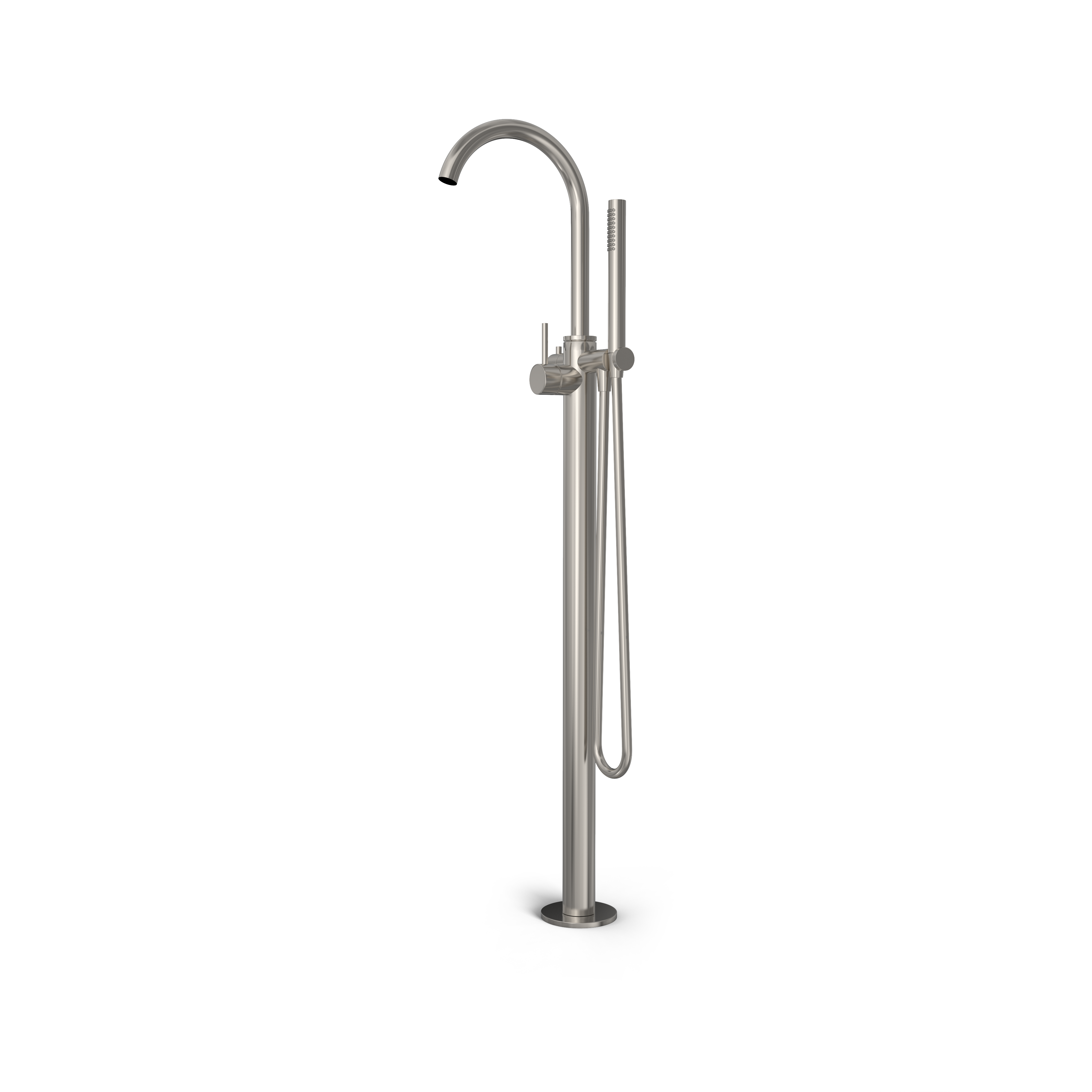 Hotbath BUDDY badmengkraan met draaibare uitloop vloer B177EXTGN Geborsteld nikkel