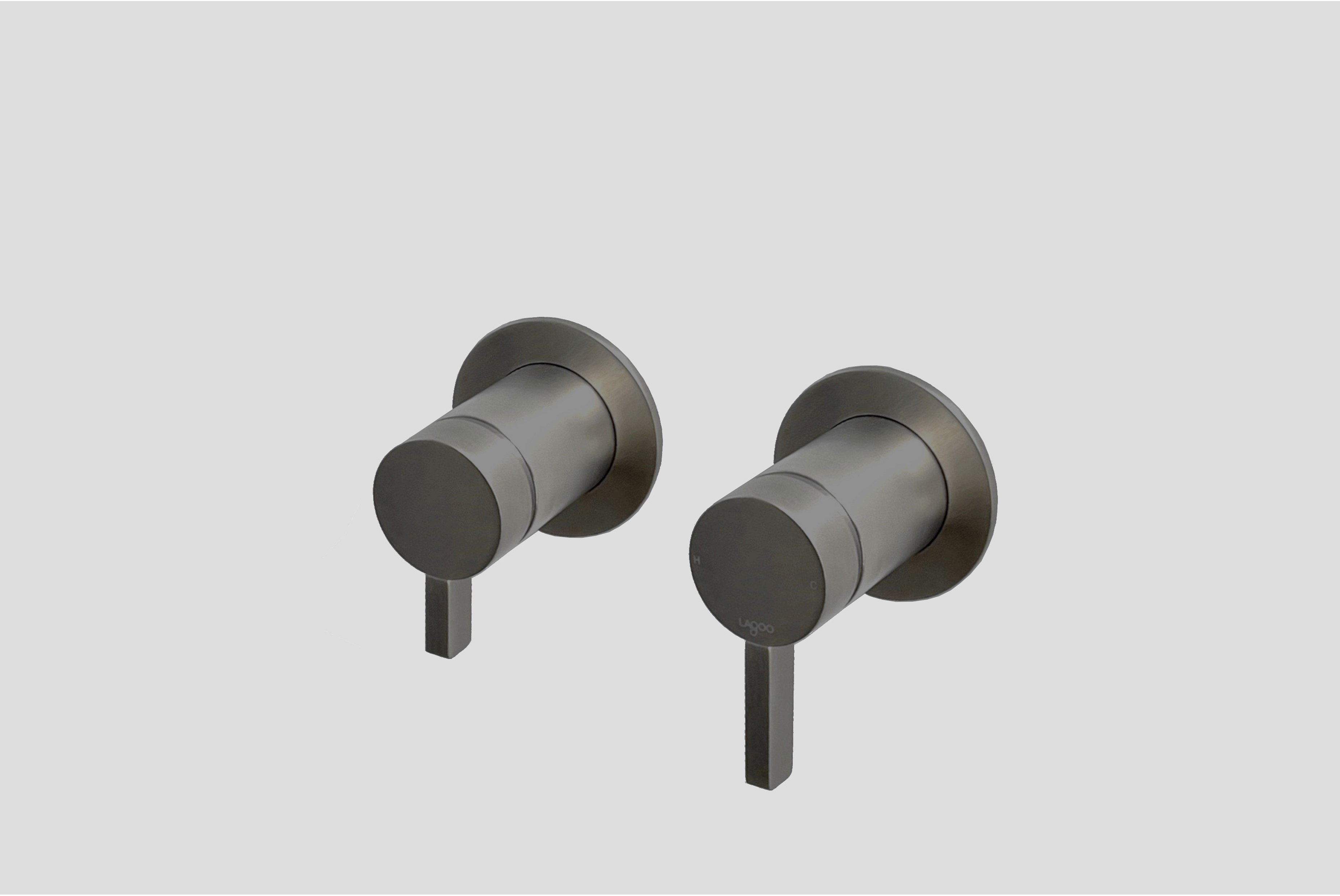 Lagoo Como Inbouw douche-/badmengkraan afbouwdeel m. 2-weg omstel CM2230GM Brushed Gun Metal PVD