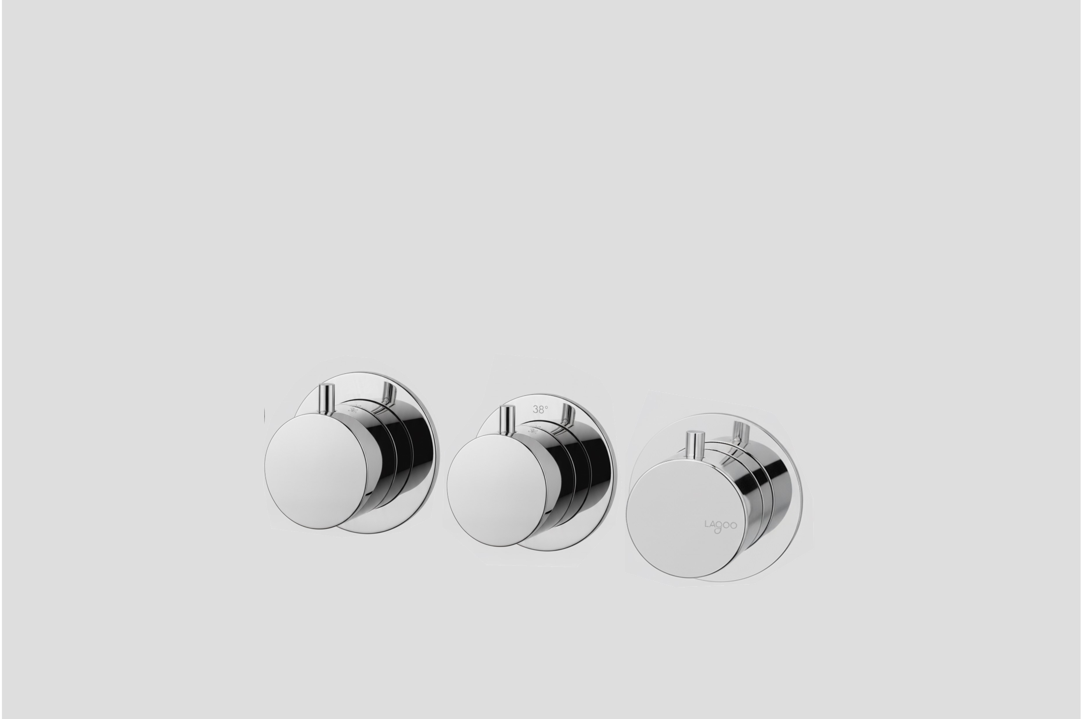 Lagoo Garda Inbouw douche/bad thermostaat Tripple7 met 3-weg omstel G2275CH Chrome