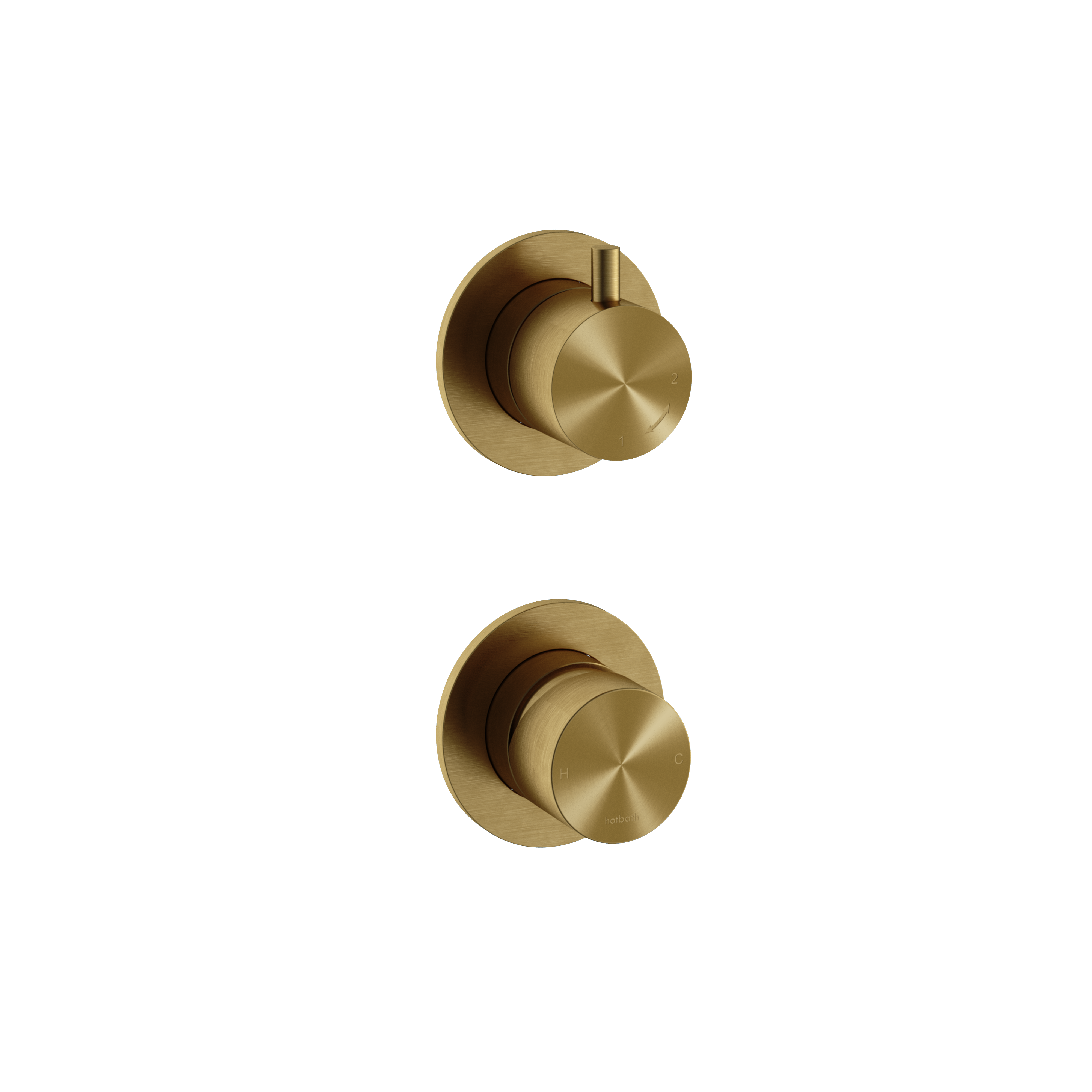 Hotbath Archie inbouw mengkraan met 2-weg omstel AR029BBP Geborsteld Messing PVD