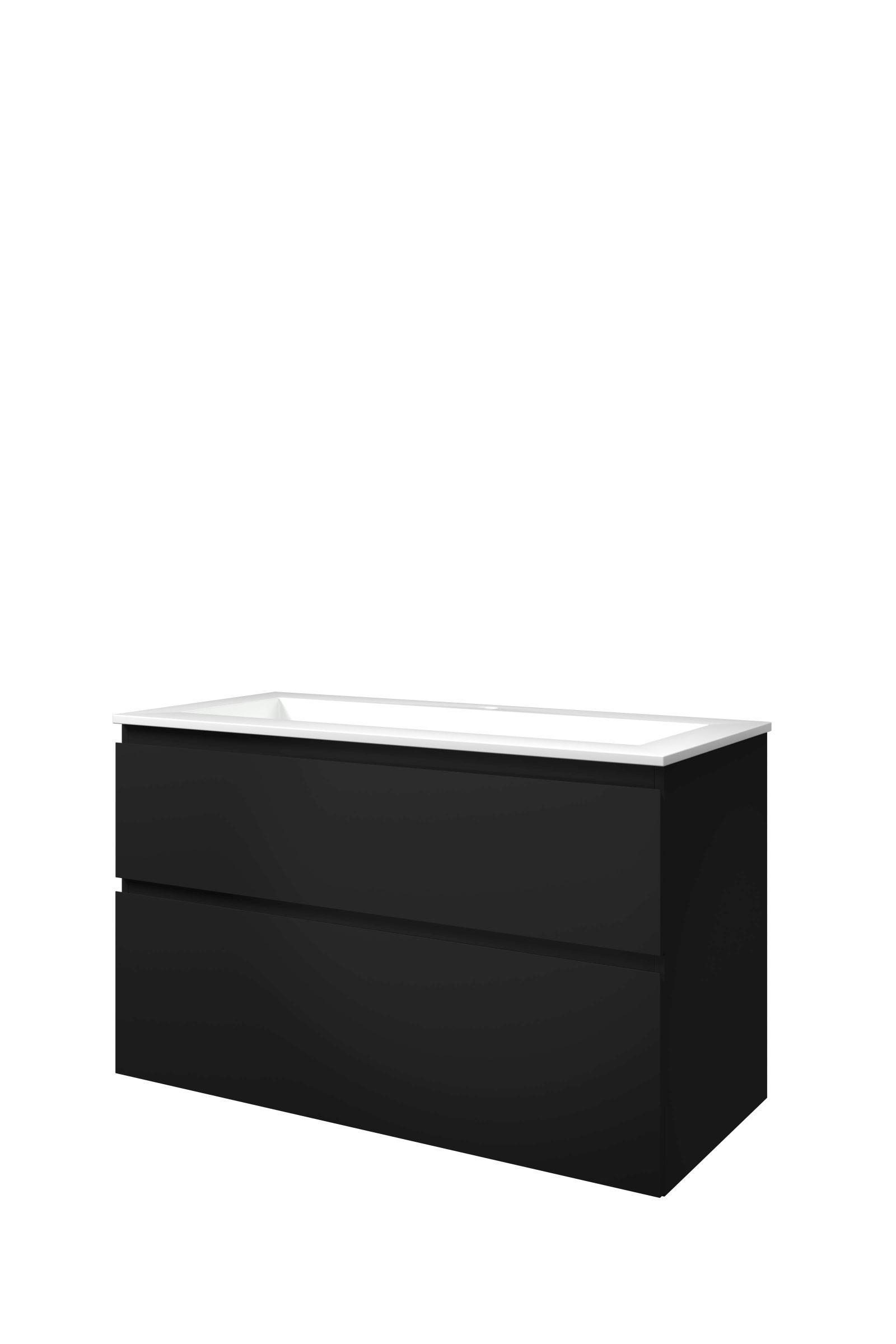 Proline set polystone Elegant wast. met 1 krgt. en onderk. a-sym. 1816416 Mat zwart/Glans wit H620xB1000xD460