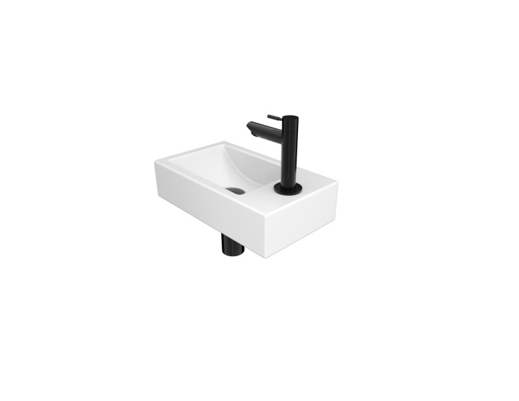 Basic Hit fonteinpack porselein krgt. rechts incl. fonteinkraan sifon en plug H100xB400xD230