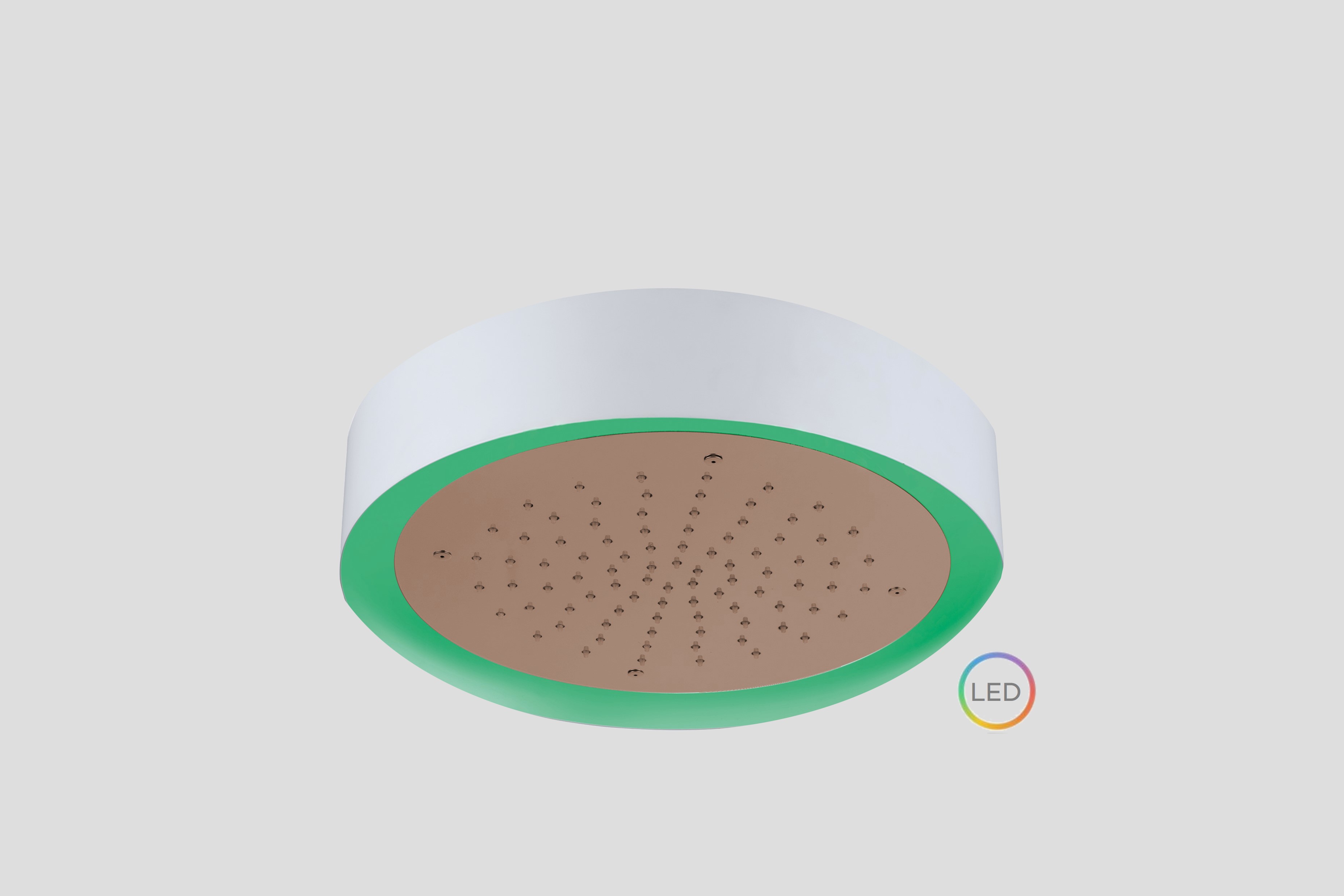 Lagoo Nesso Hoofddouche Light Ring 200 m. multi color LED incl. afstandsb. N8170BK Brushed Copper PVD