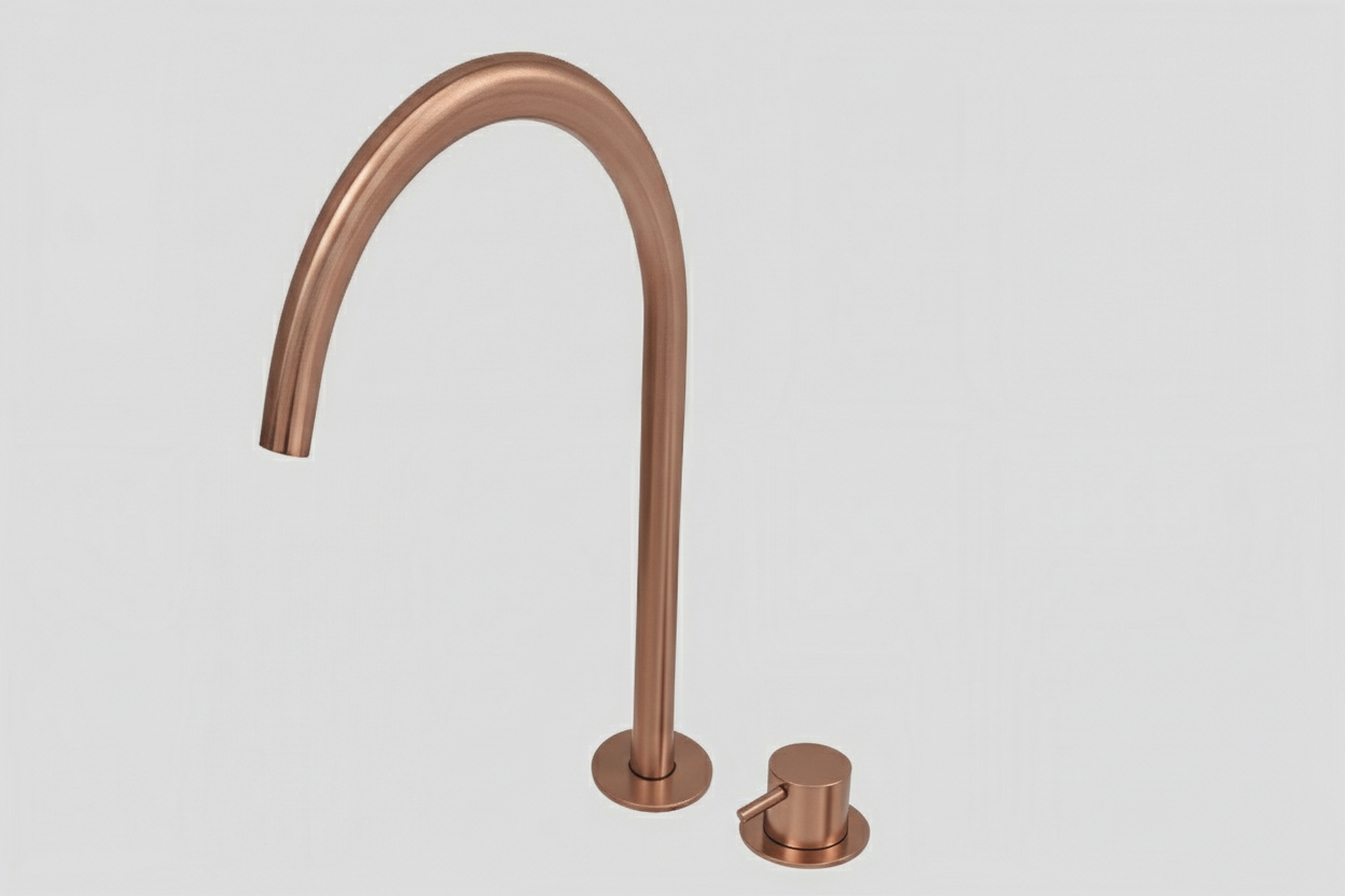 Lagoo Garda Wastafelmengkraan 2-gats m. draaibare uitloop high G1232BK Brushed Copper PVD