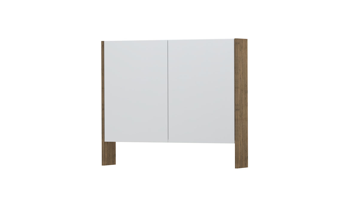 INK SPK3 spiegelkast m. dubbel gesp. 2 deuren icm open planchet en stop/schak. 1110160 Naturel eiken H740xB900xD140