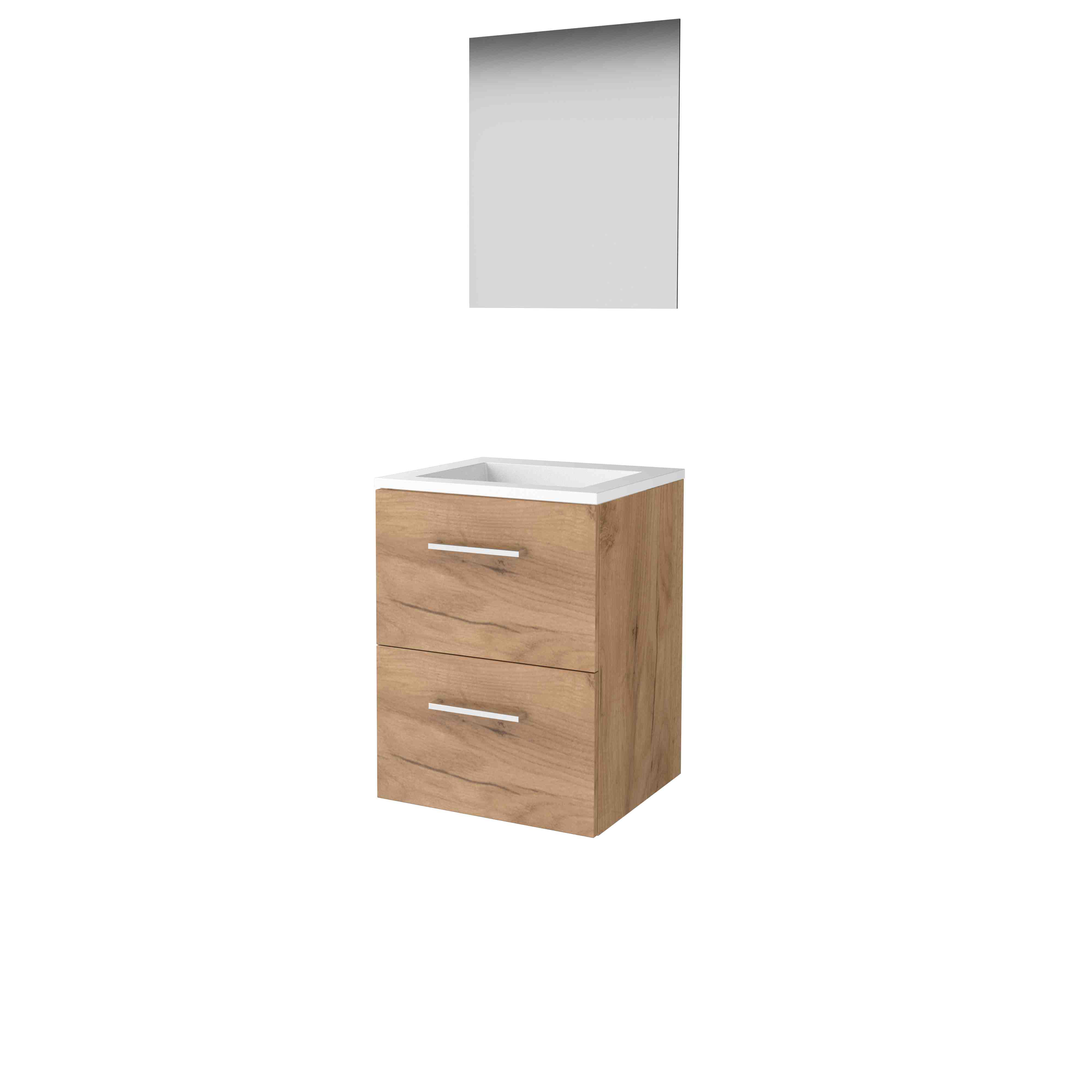 Basic Ultimate 46 onderk. m. gr. incl. 2 la + Acryl wast. z. krgt. incl. spg. m. LED ind. o+b B500xD460 Whisky Oak / 1813943