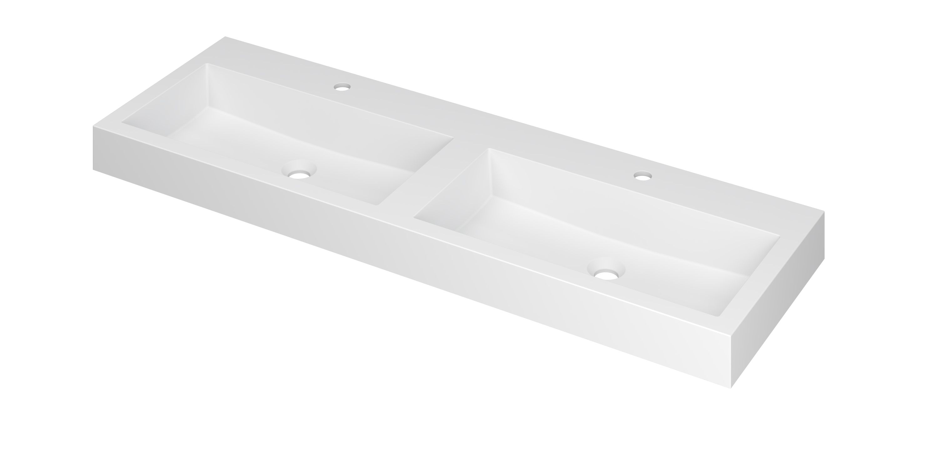 INK Momento wast. Polystone dubbel met 2 krgt. 3421351 Mat wit H90xB1400xD450