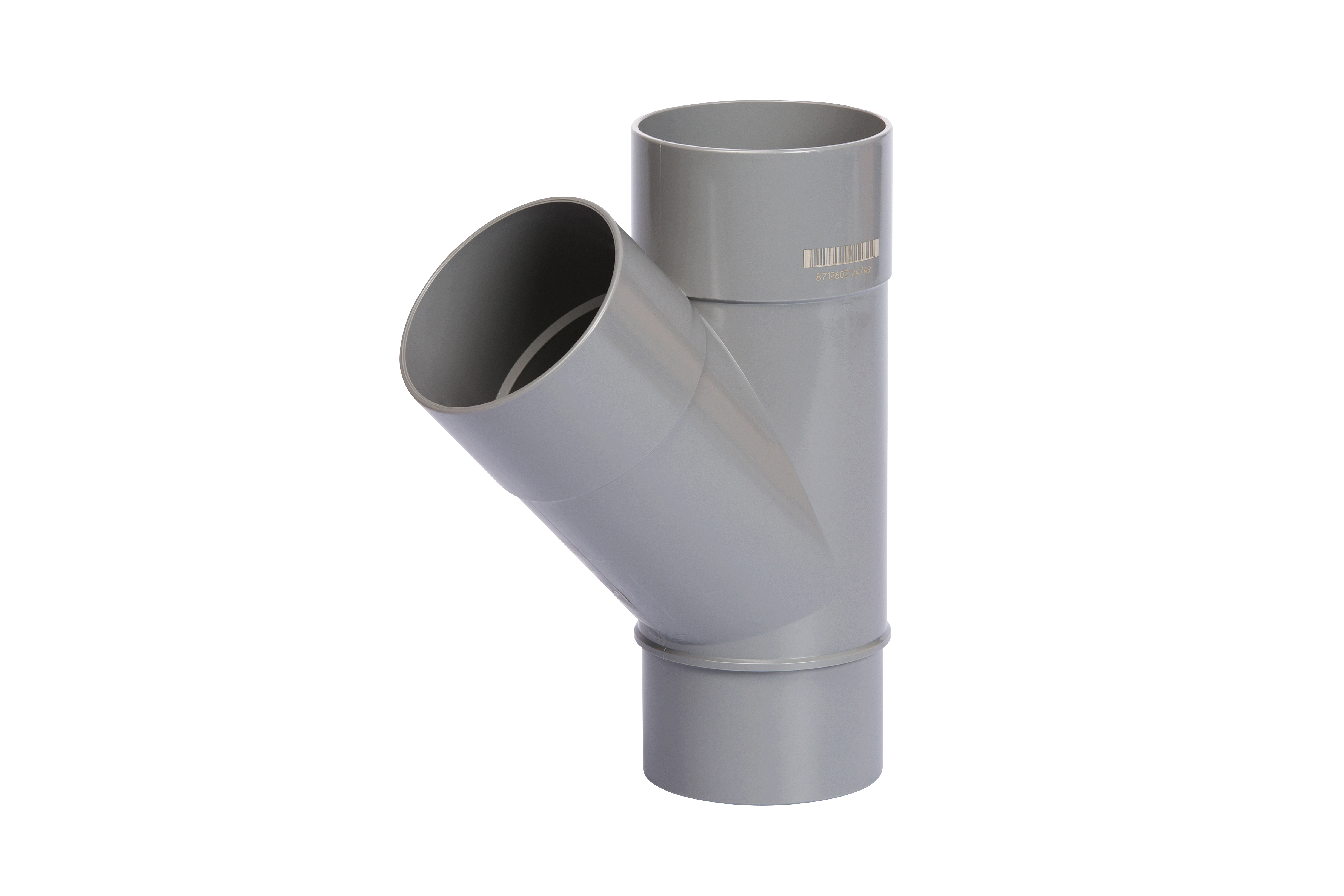 PVC lijm T stuk 160 45 graden 2x mof/spie 1196900625