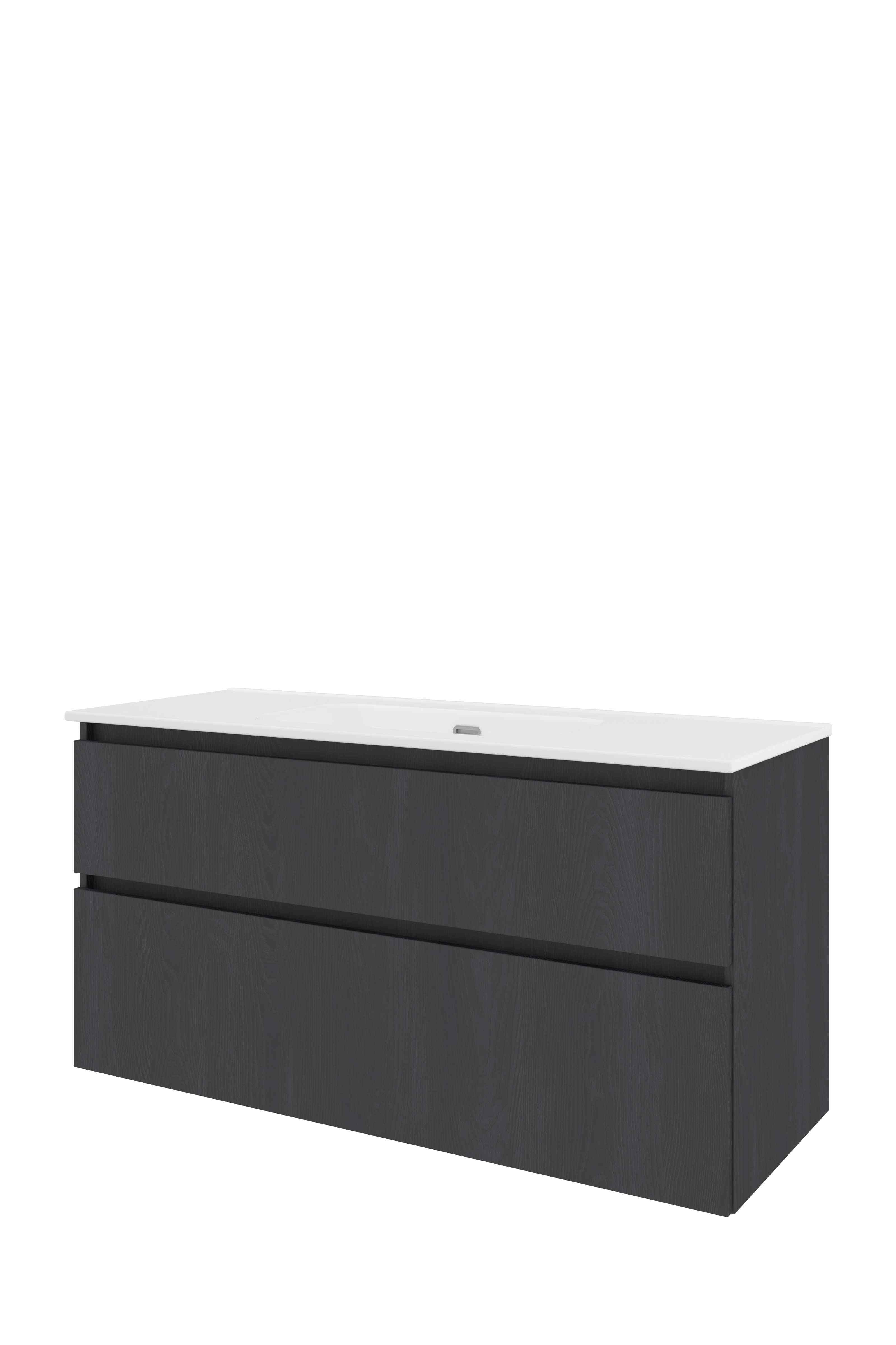 Proline Set porselein Elegant wast. enkel z. krgt. en onderkast a-sym. 1817377 Black oak/Glans wit 1200x460x620