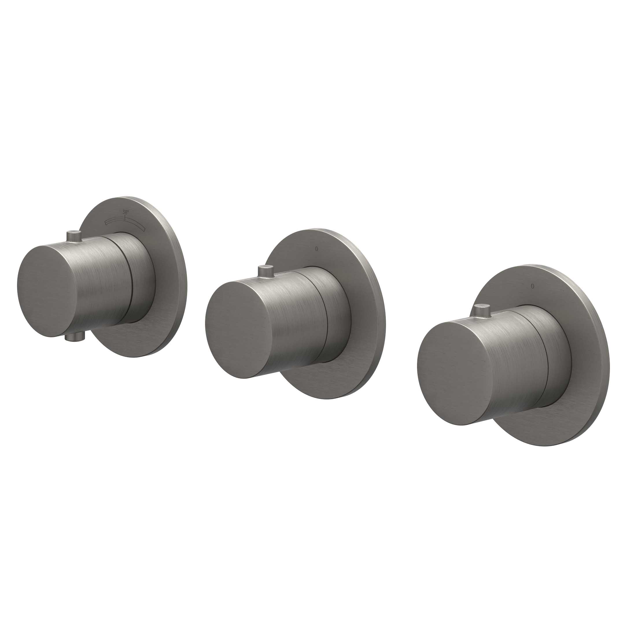 IVY Bond Afbouw inbouwtherm. m/2 stopkranen symmetry m/ronde rozetten 6202476 gebr. metal black PVD