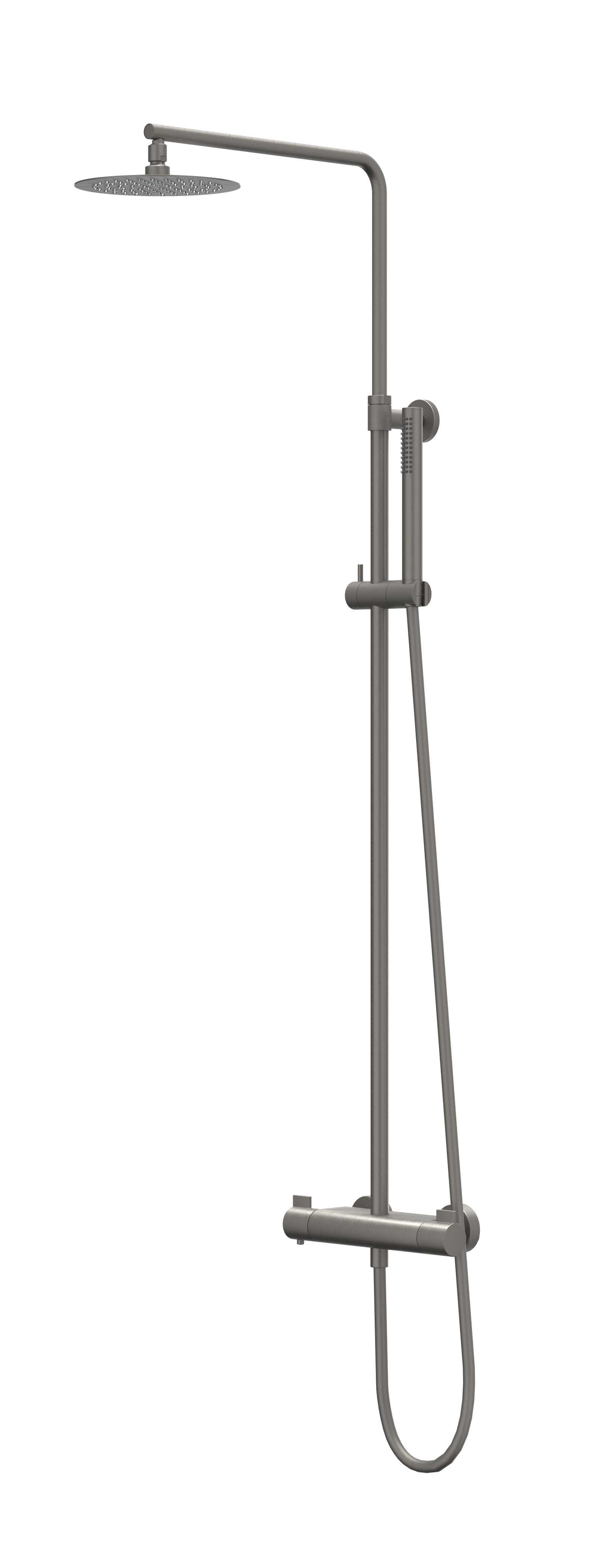 IVY Pact Doucheset opbouw set R20cm me en 3-standen handd CSP1GMBD gebr. metal black PVD