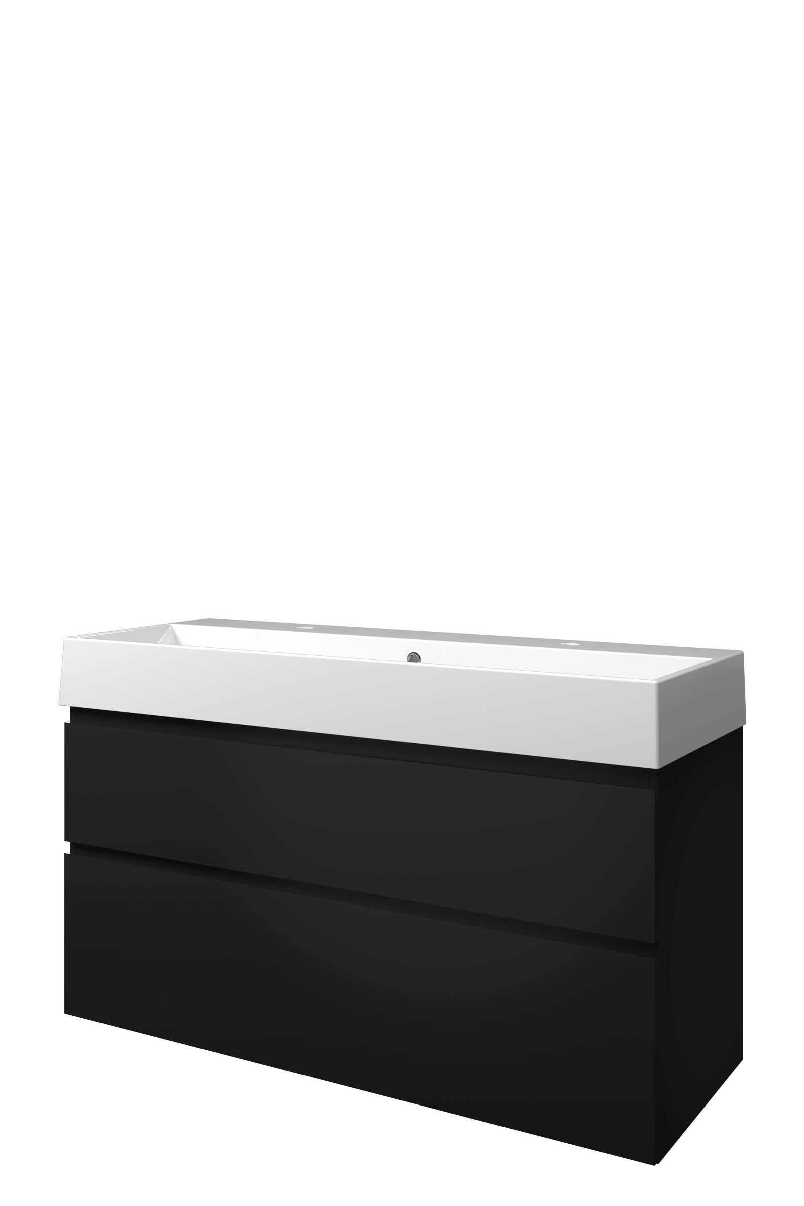Proline set porselein Loft wast. met 2 krgt. en onderk. a-sym. 1815596 Mat zwart/Glans wit H700xB1200xD460