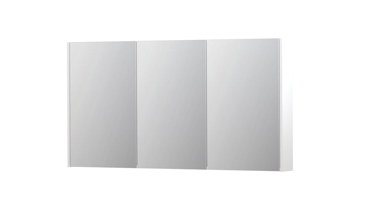 INK SPK2 spiegelkast m. 3 dubbelzijdige spiegeldeuren en stop/schak. 1105451 m. wit H730xB1400xD140