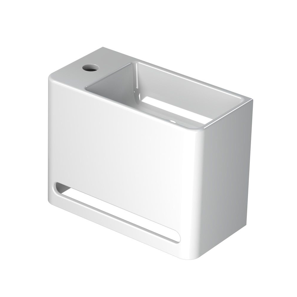 INK Hangar Fontein Polystone links met 1 krgt. 3401030 Glans wit H300xB400xD200