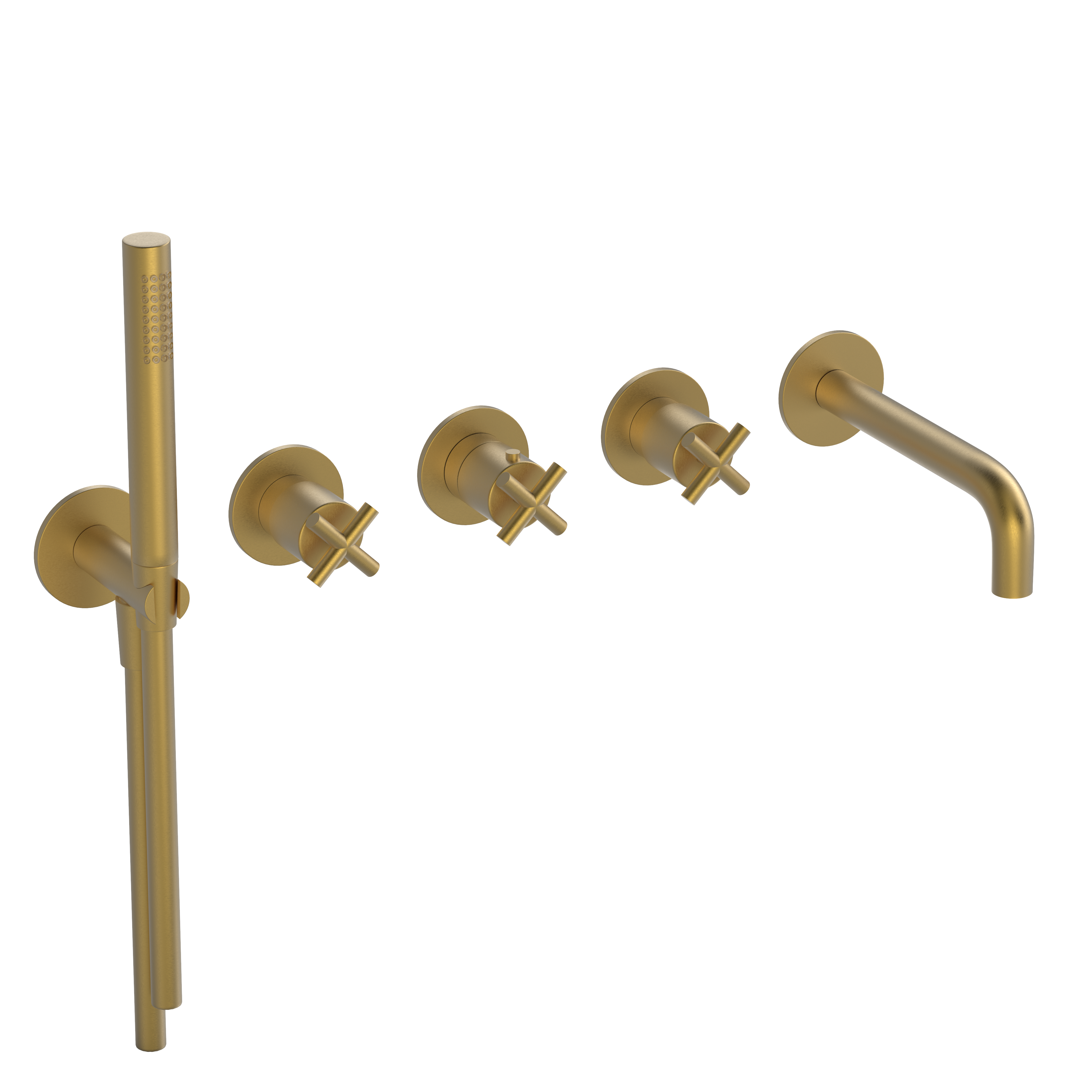 Hotbath CHAP afbouwdeel bad/douche thermostaat C7072EXTBBP Geborsteld messing PVD