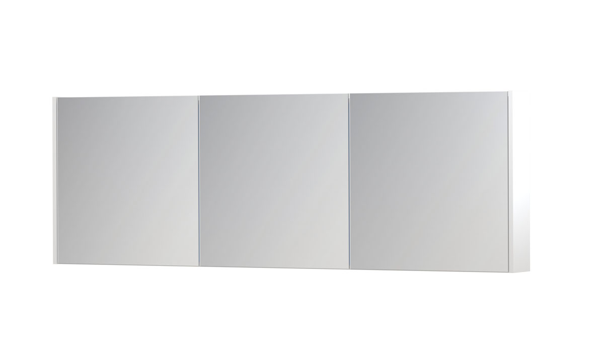 INK SPK1 spiegelkast m. 3 dubbelzijdige spiegeldeuren en stop/schak. 1110851 m. wit H600xB1800xD140