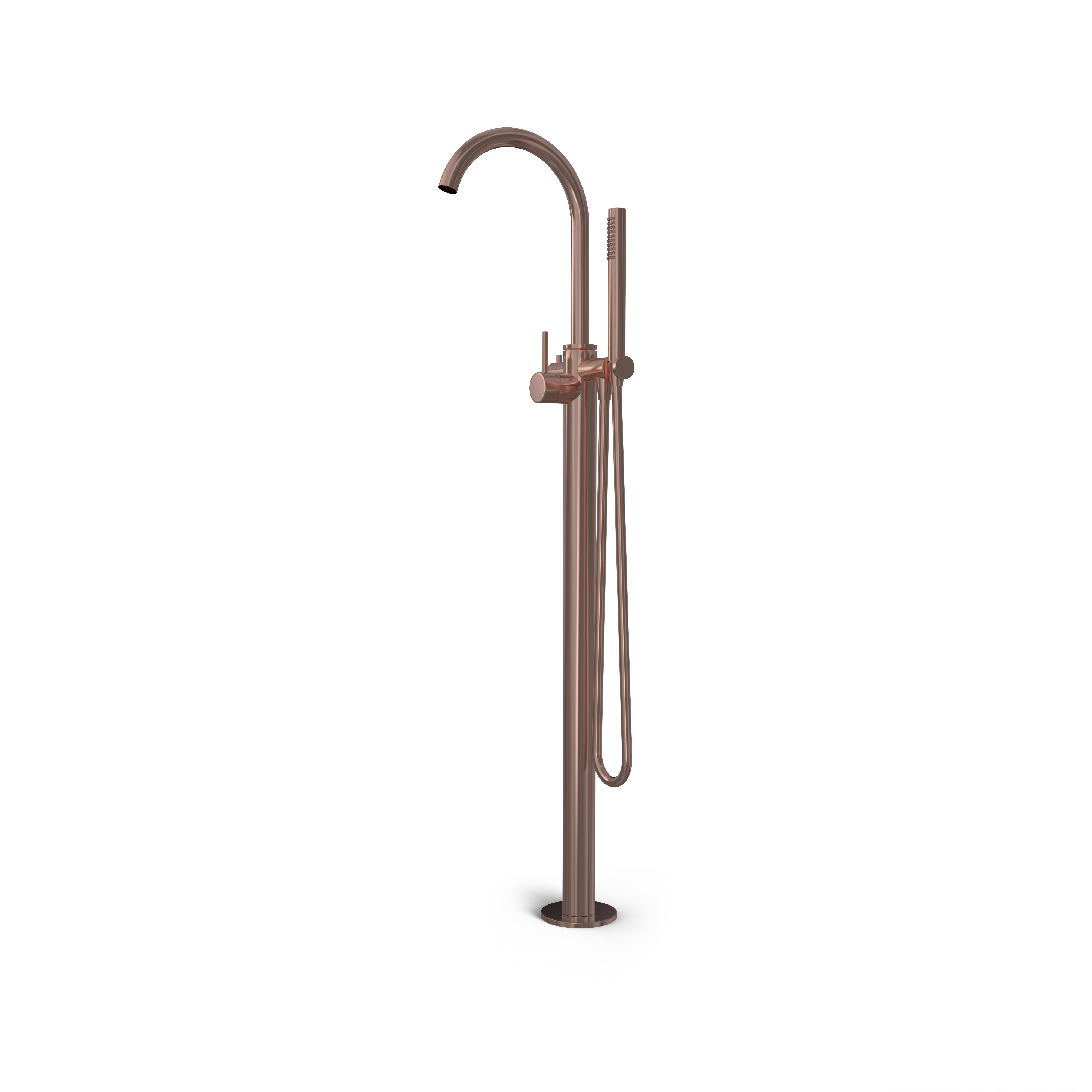 Hotbath BUDDY badmengkraan met draaibare uitloop vloer B177EXTBCP Geborsteld koper PVD