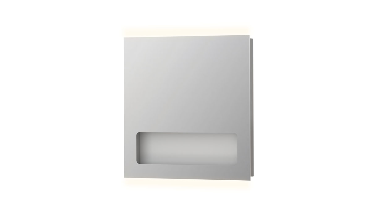 INK SP8 spiegel met geintegreerd planchet en LED verl. onder/boven en binnenzijde 8408120 Alu H800xB800xD80