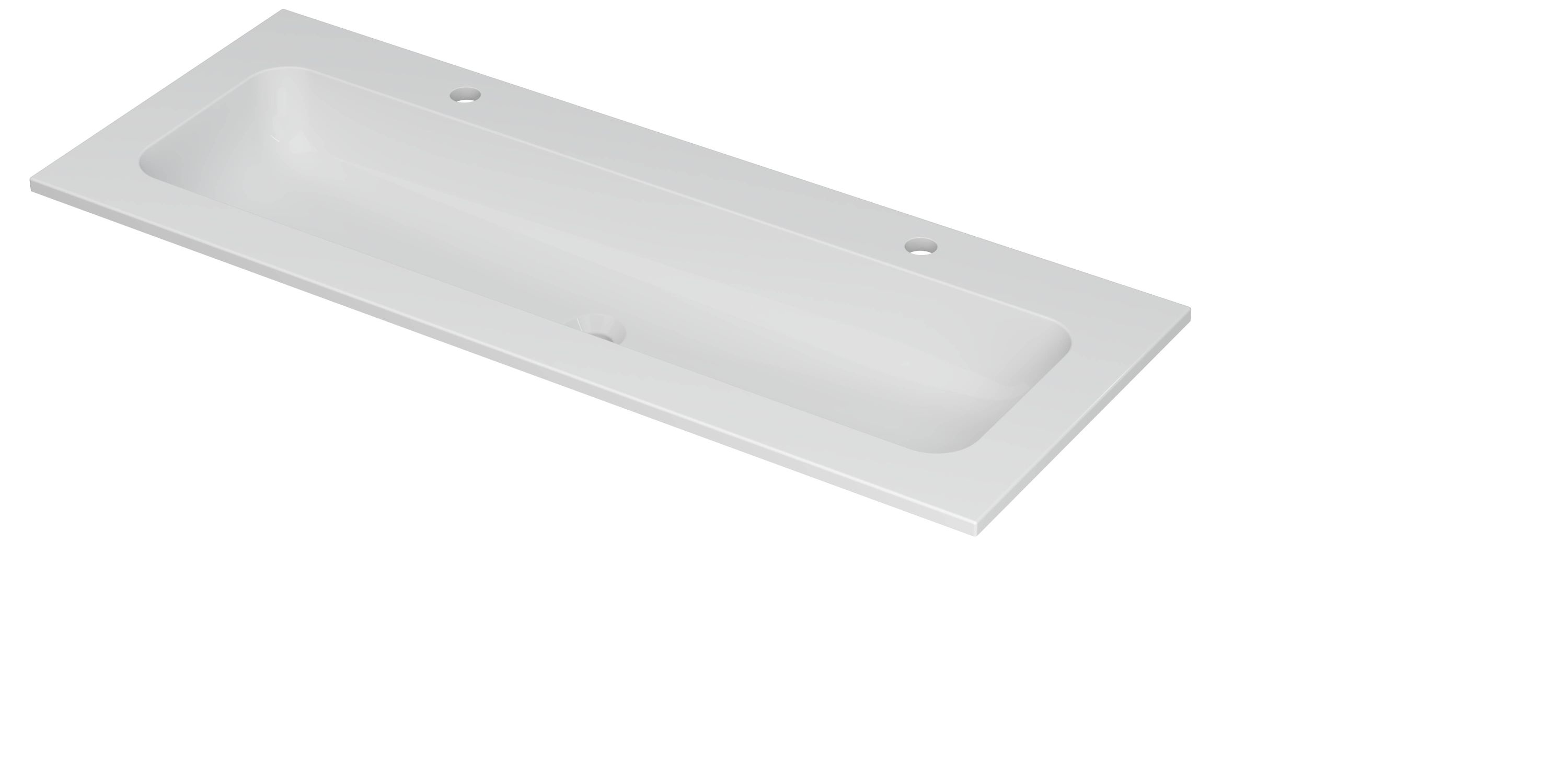 INK Aspekt wastafel pors. m. kom 45 centraal m. 2 krgt. 207232 m. wit H25xB15xD1200