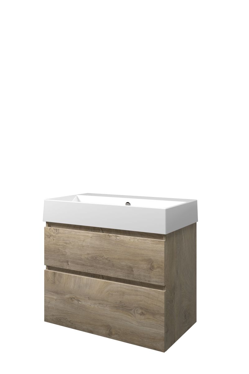 Proline set porselein Loft wast. z. krgt. en onderk. a-sym. 1815521 Raw oak/Glans wit H700xB800xD460