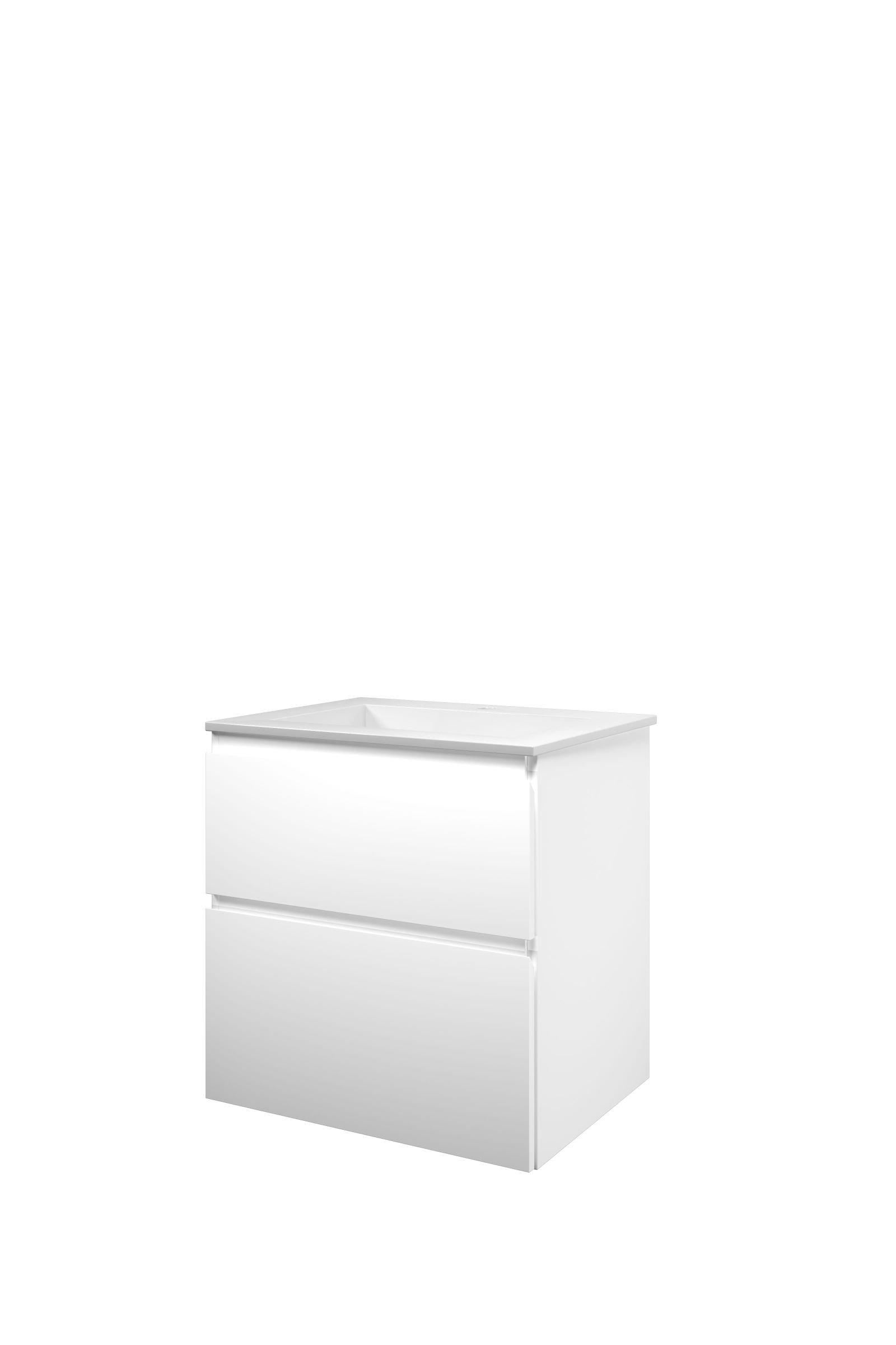 Proline set polystone Elegant wast. met 1 krgt. en onderk. a-sym. 1816315 Mat wit/Glans wit H620xB600xD460