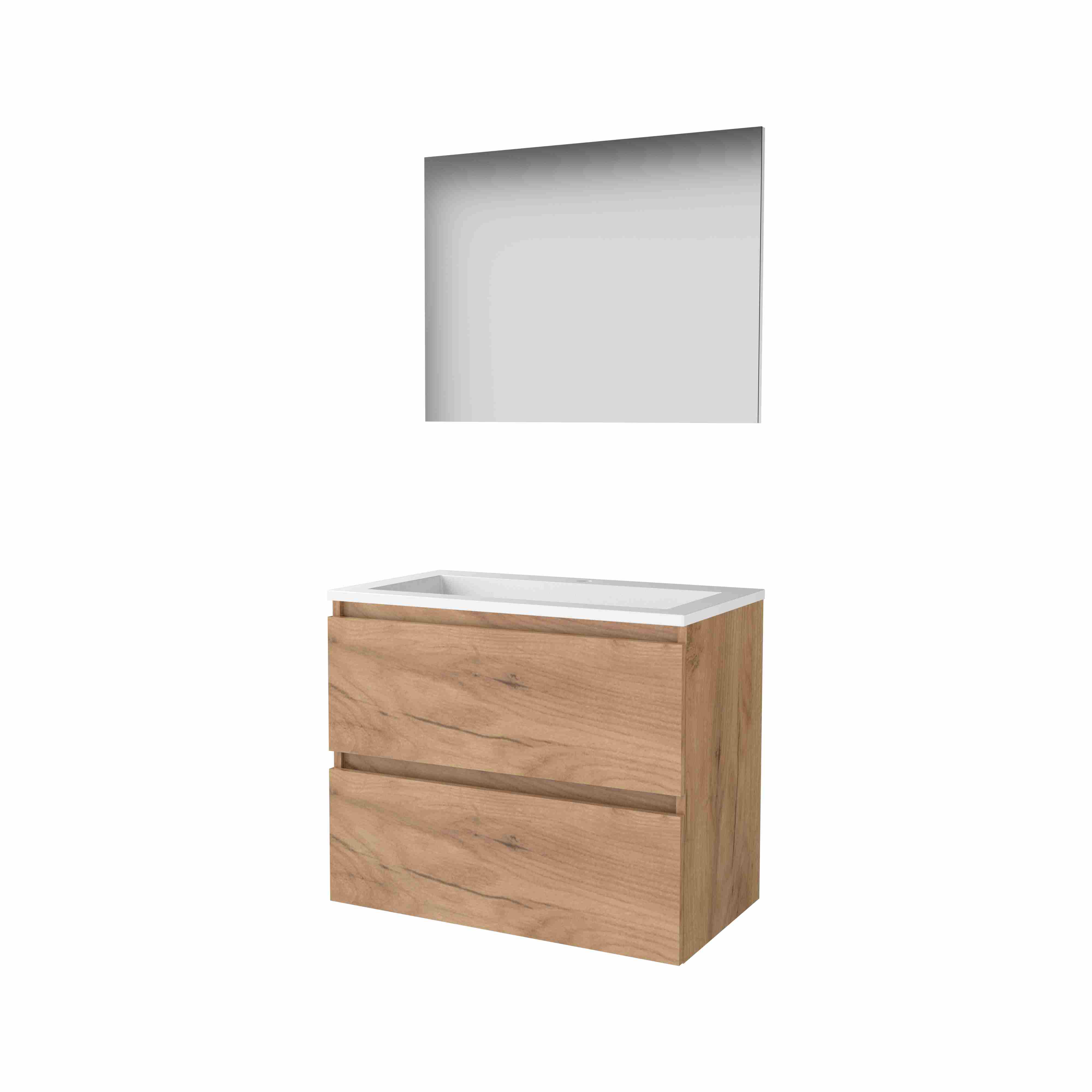 Basic Basic 46 onderk. GL incl. 2 la + Acryl wast. incl. 1 krgt. incl. spg. op plaat B800xD460 Whisky Oak / 1810394