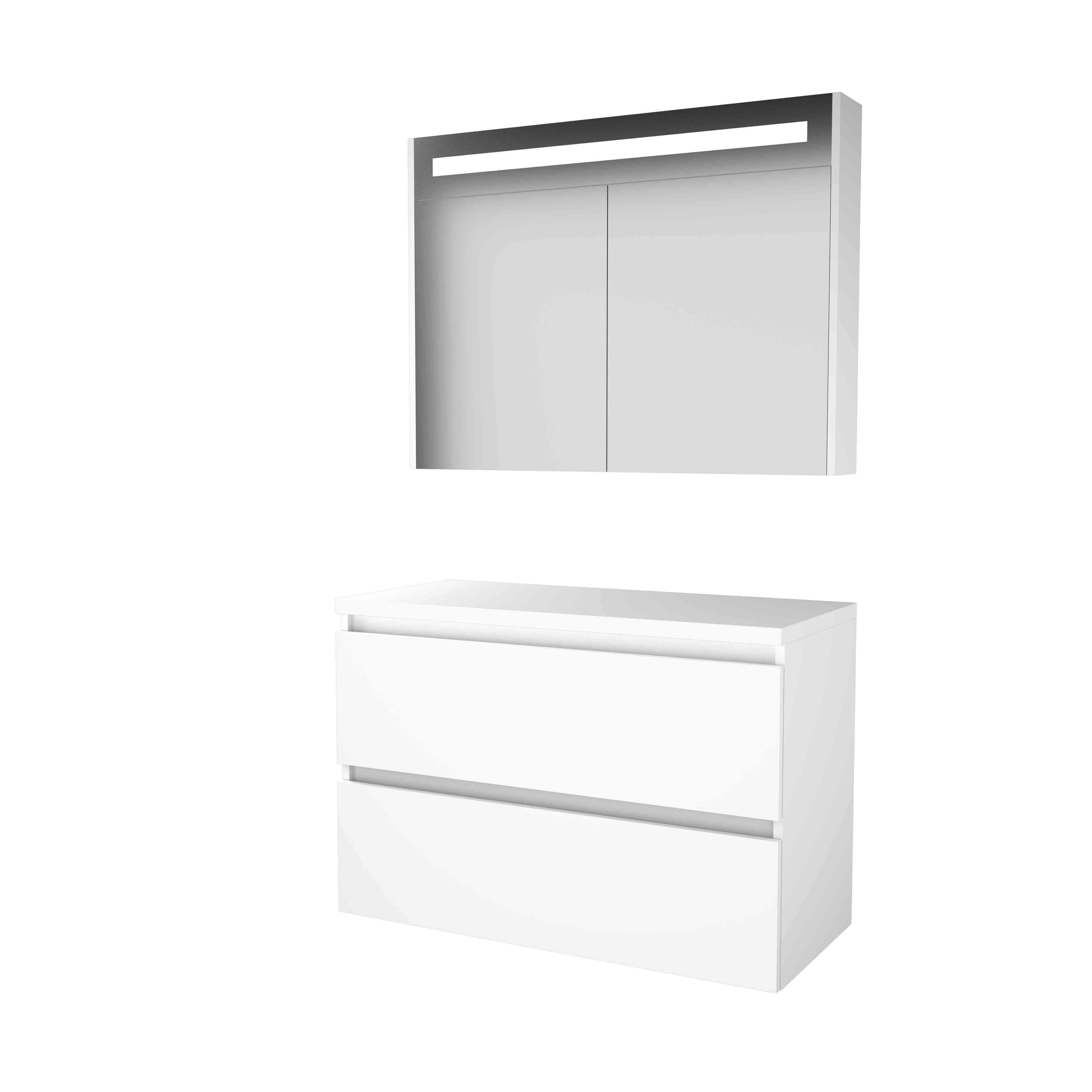 Basic Prem. 46 onderk. GL incl. 2 la + afdekplaat incl. sp.kast m. geint. Led B1000xD460 Ice White / 1813537