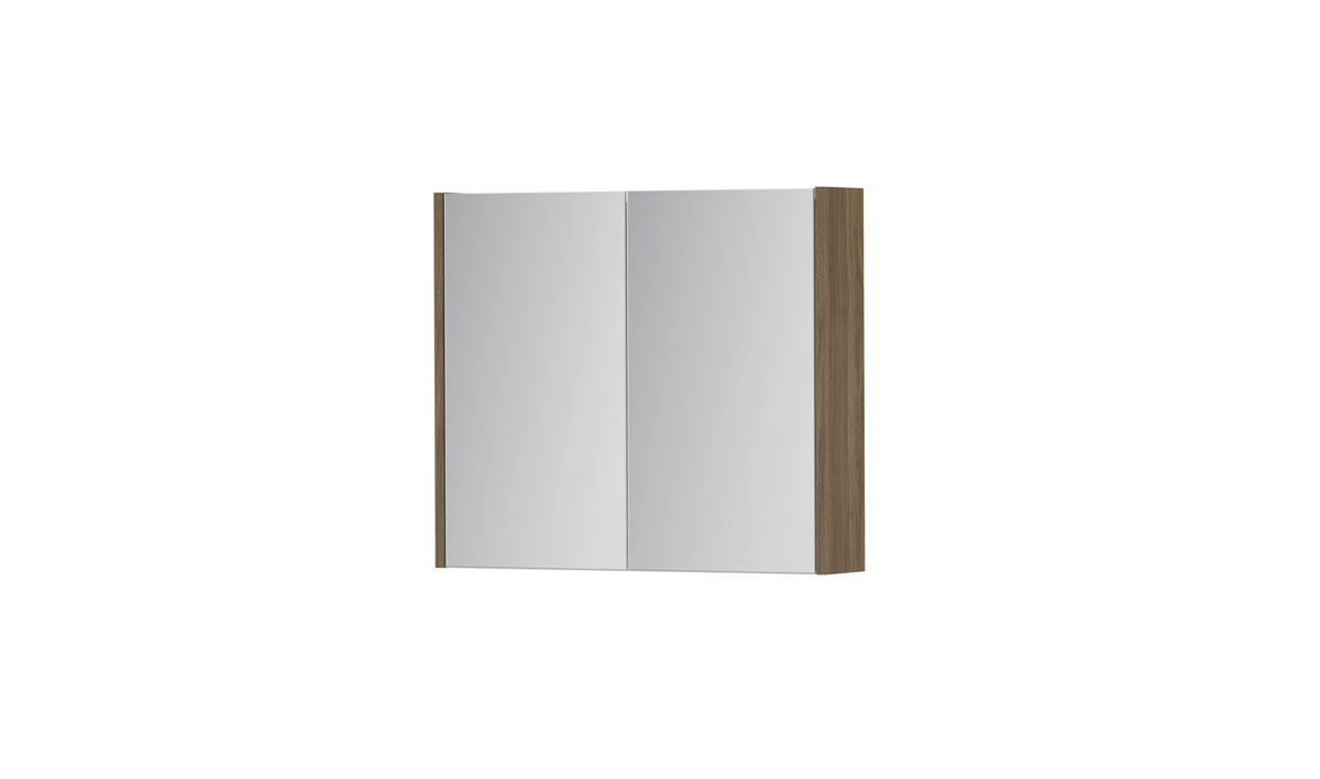 INK SPK1 spiegelkast m. 2 dubbelzijdige spiegeldeuren en stop/schak. 1110520 Zuiver eiken H600xB700xD140
