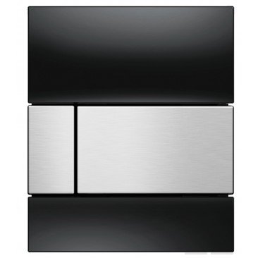 TECEsquare urinoir bedieningsplaat 9242806  -  Glas zwart toets RVS geborsteld