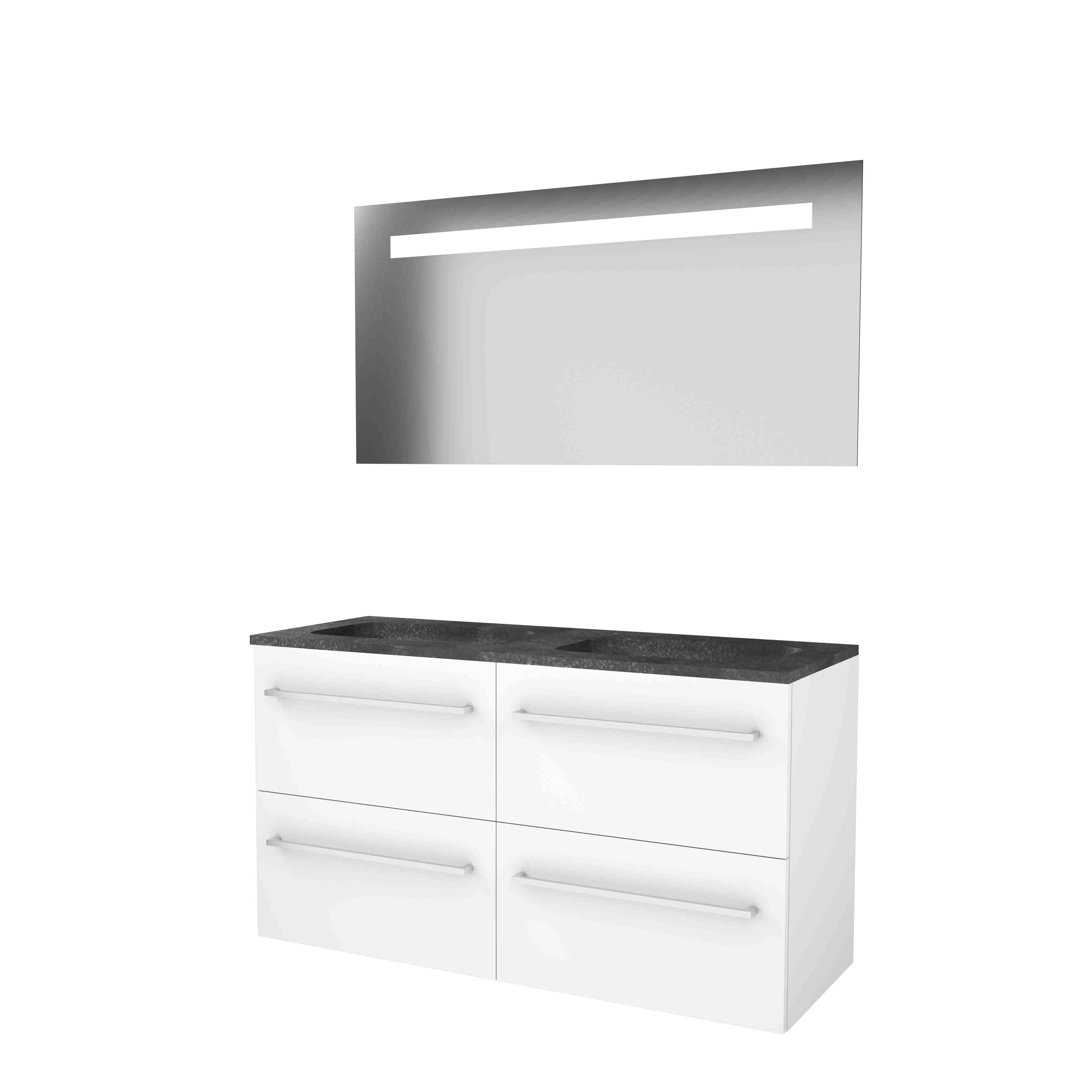 Basic Econom. 46 onderk. m. gr. incl. 4 la + hardst. wast. z. krgt. incl. spg. m. geint. Led B1200xD460 Ice White / 1813294