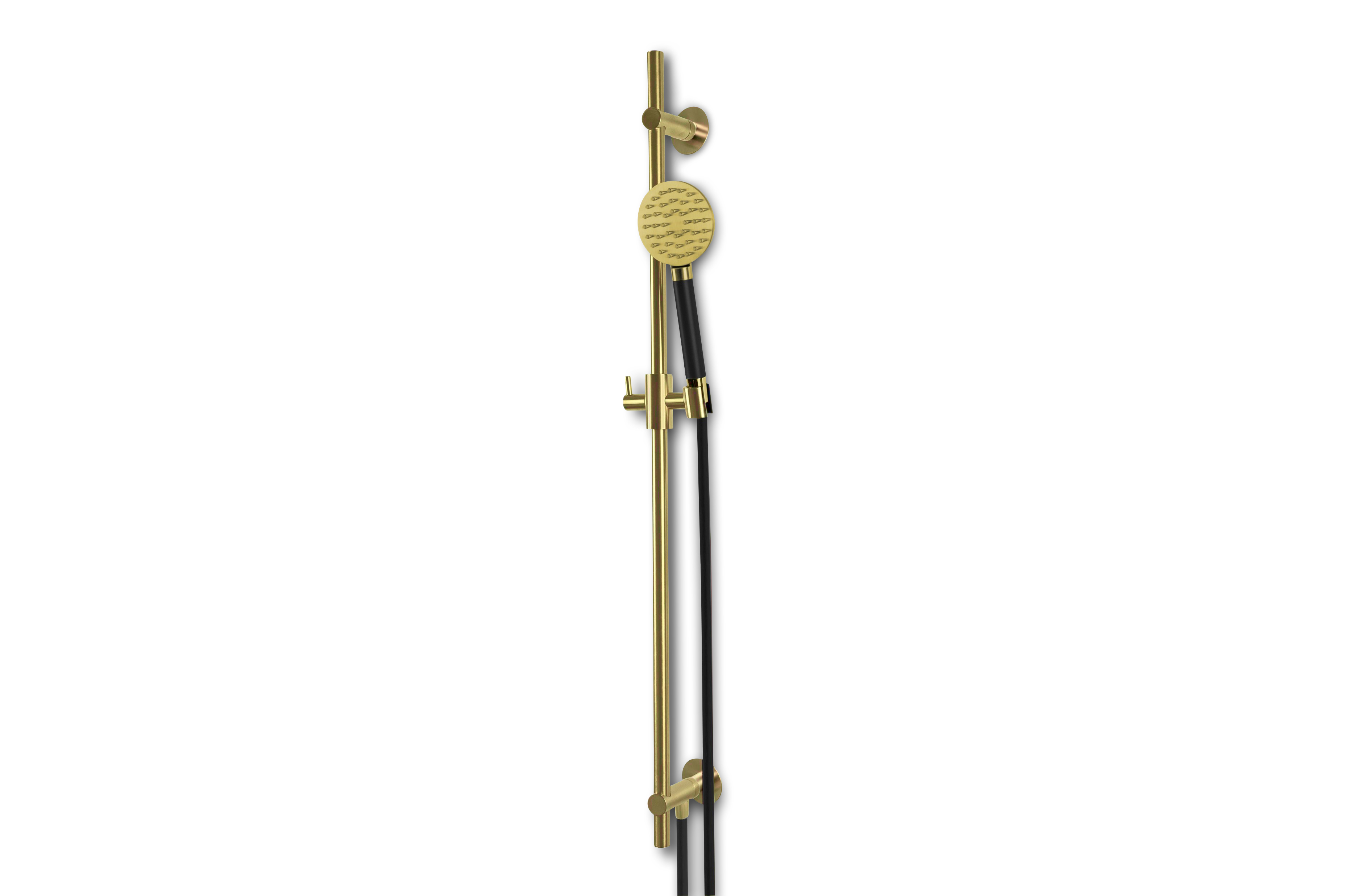 Lagoo Garda Glijstang messing m. ge┤ntegreerde wateruitlaat en handdouche rond G5222BB Brushed Brass PVD